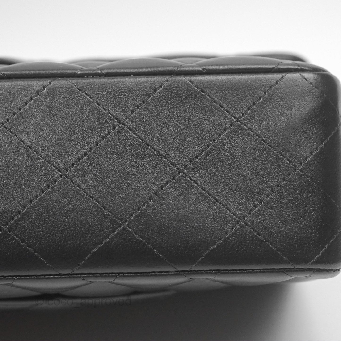 Chanel Classic M/L Medium Flap Quilted Black Lambskin Silver Hardware