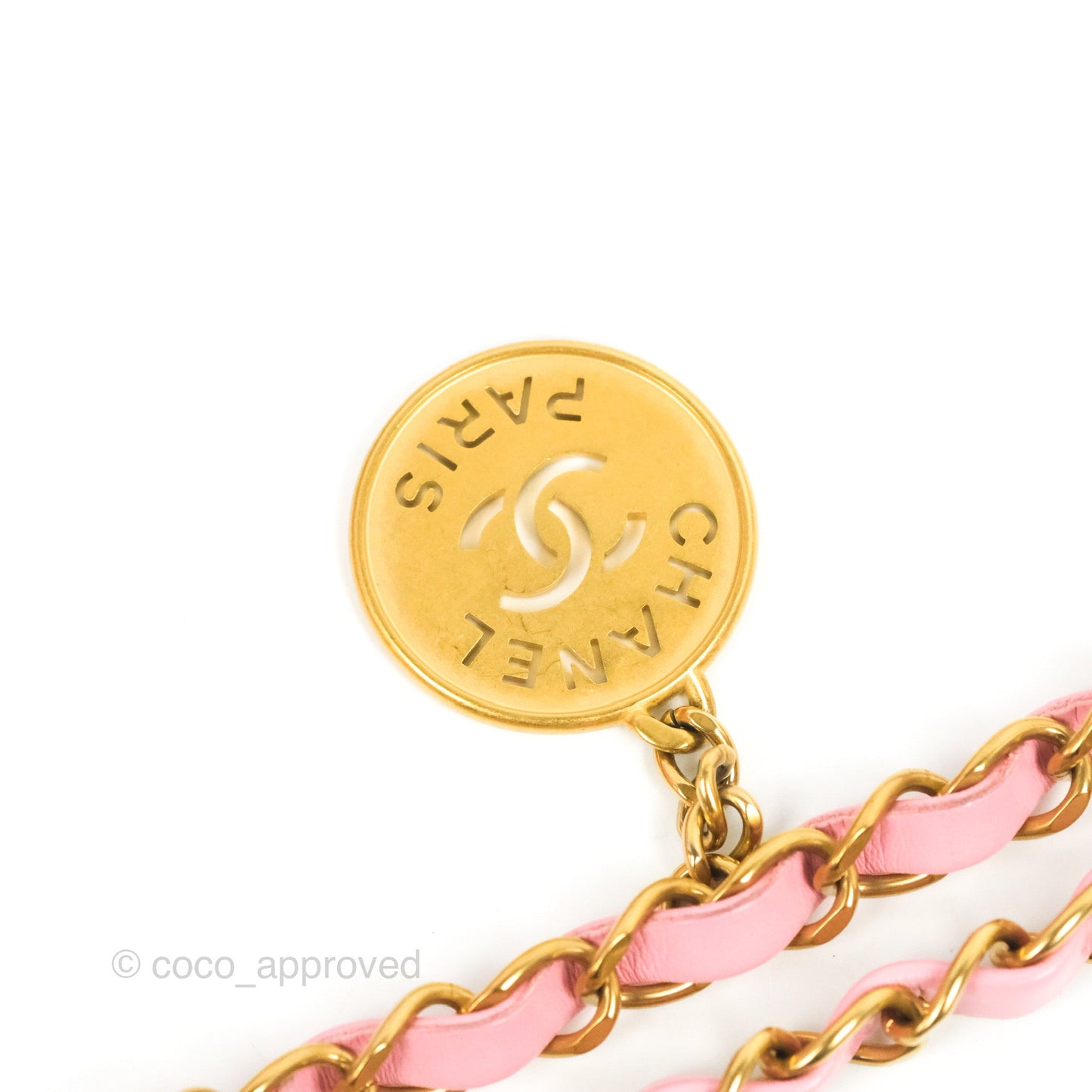 Chanel 22 Small  Light Pink Shiny Calfskin Aged Gold Hardware
