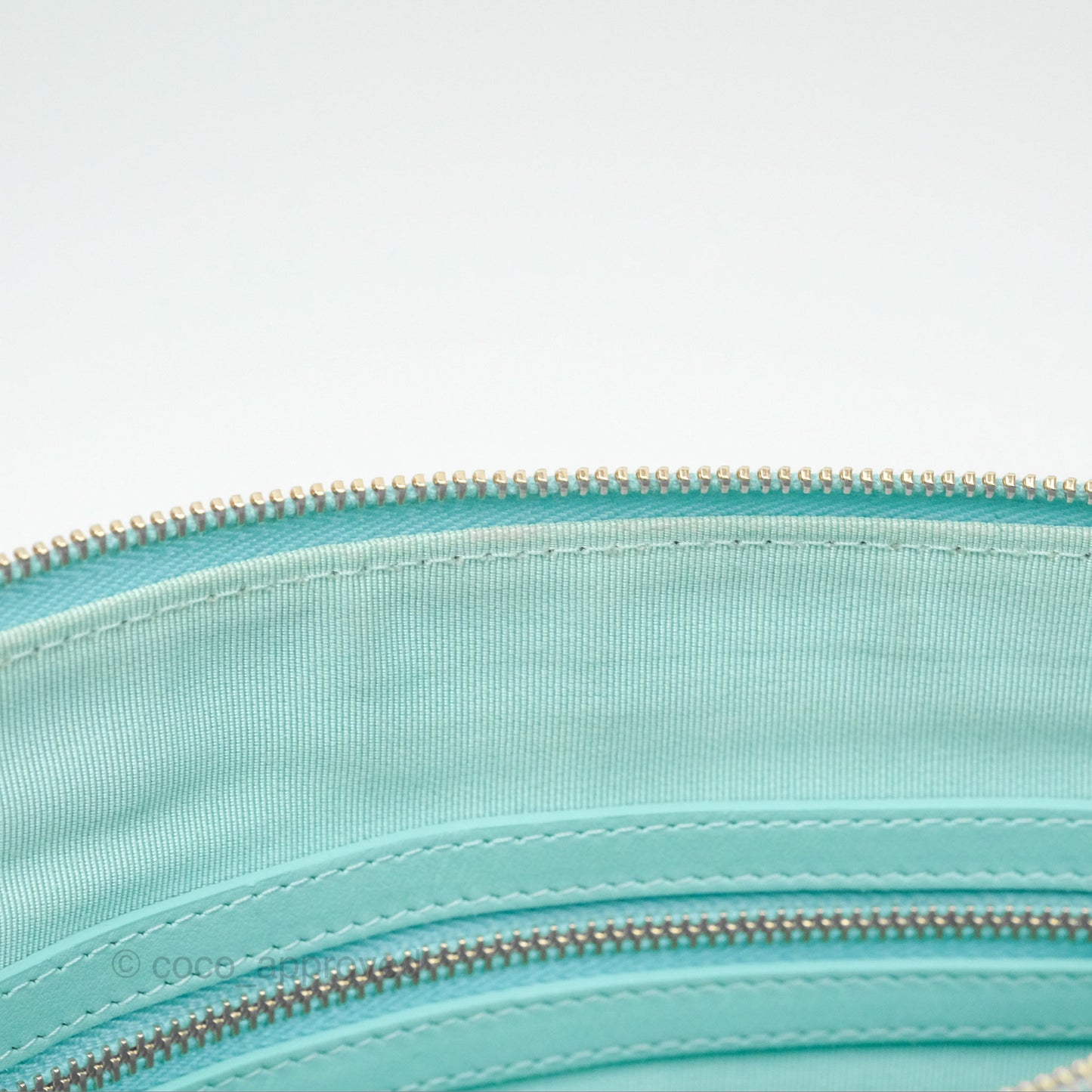Chanel Medium O Case Boy Tiffany Blue Caviar Gold Hardware