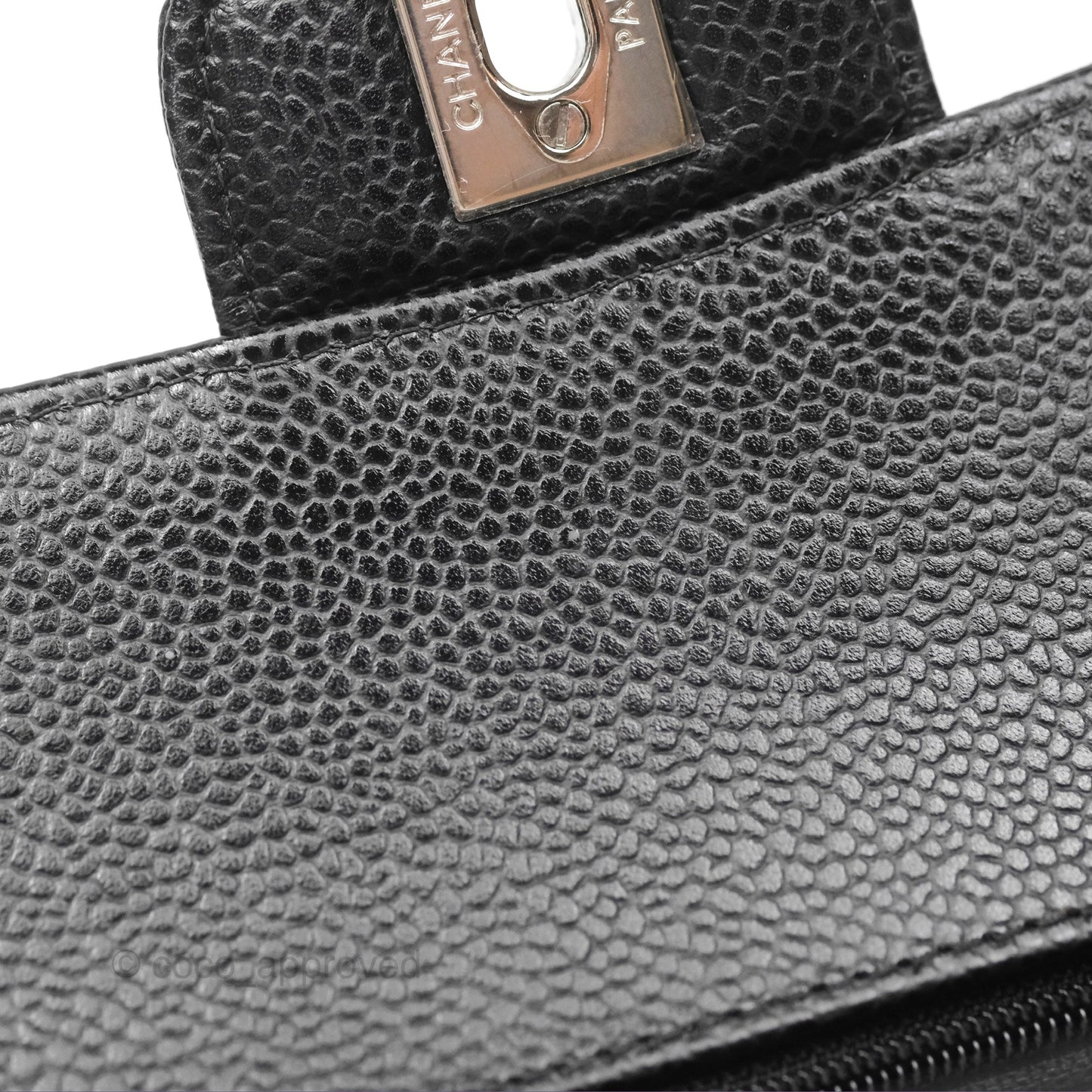 Chanel Classic M/L Medium Flap Quilted Black Caviar Silver Hardware