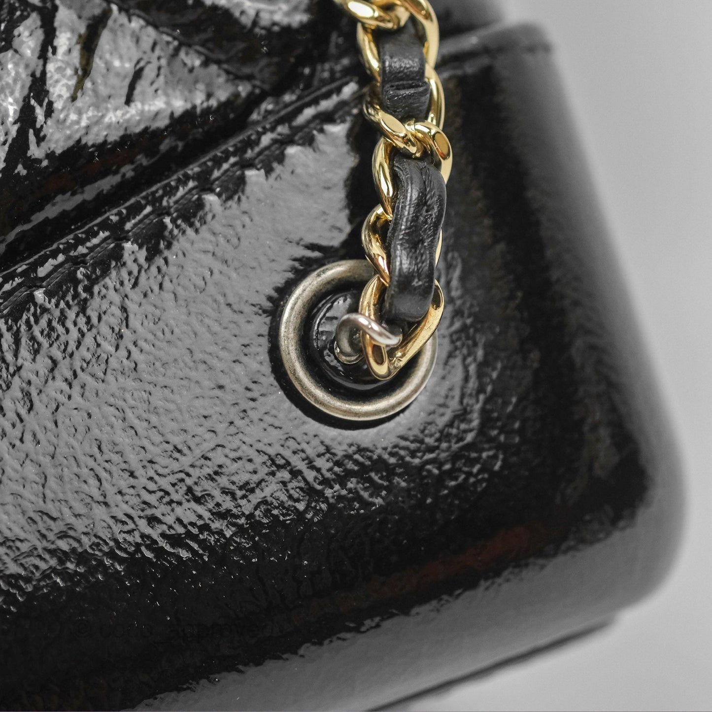 Chanel Small Gabrielle Backpack Black Patent Goatskin