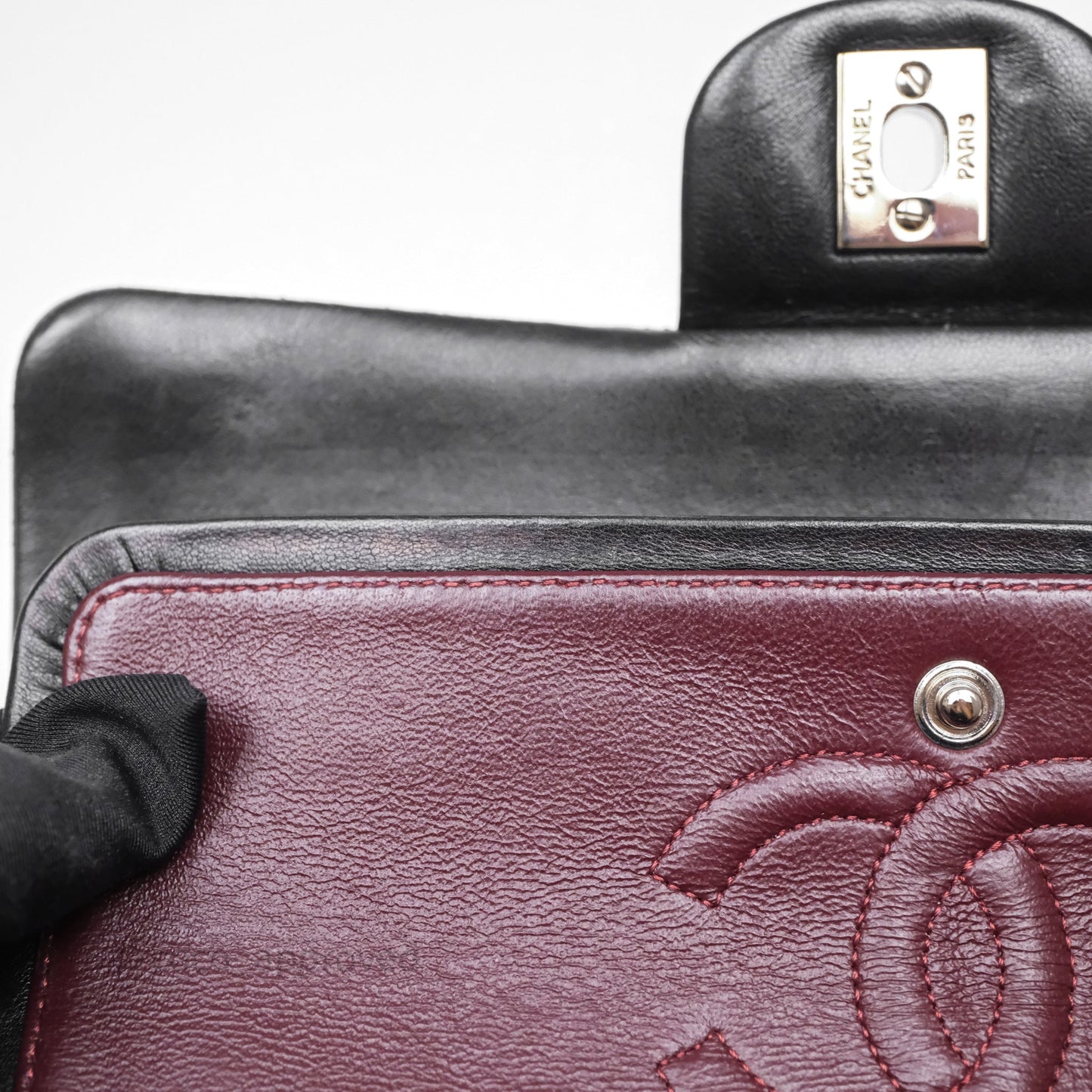 Chanel Small Classic Flap Quilted Black Lambskin Silver Hardware