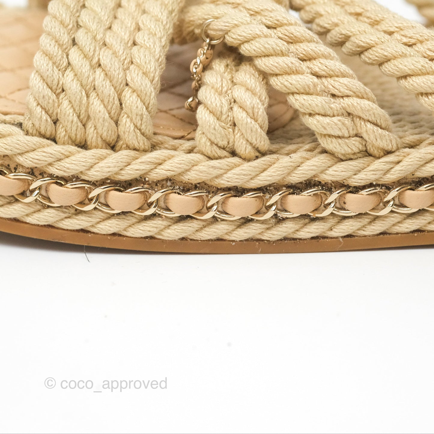 Chanel Cord Chain Slides Size 39