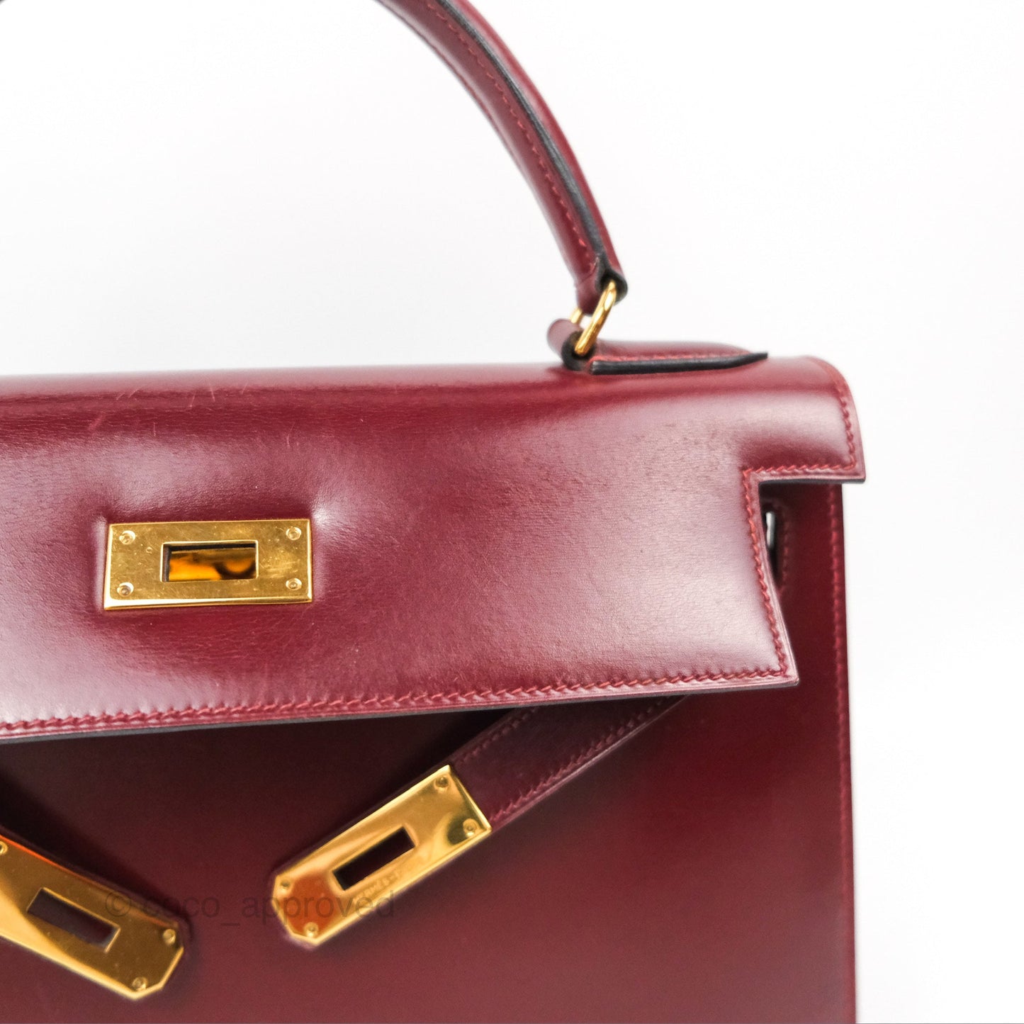 Hermès Kelly Sellier 28 Box Rouge Gold Hardware