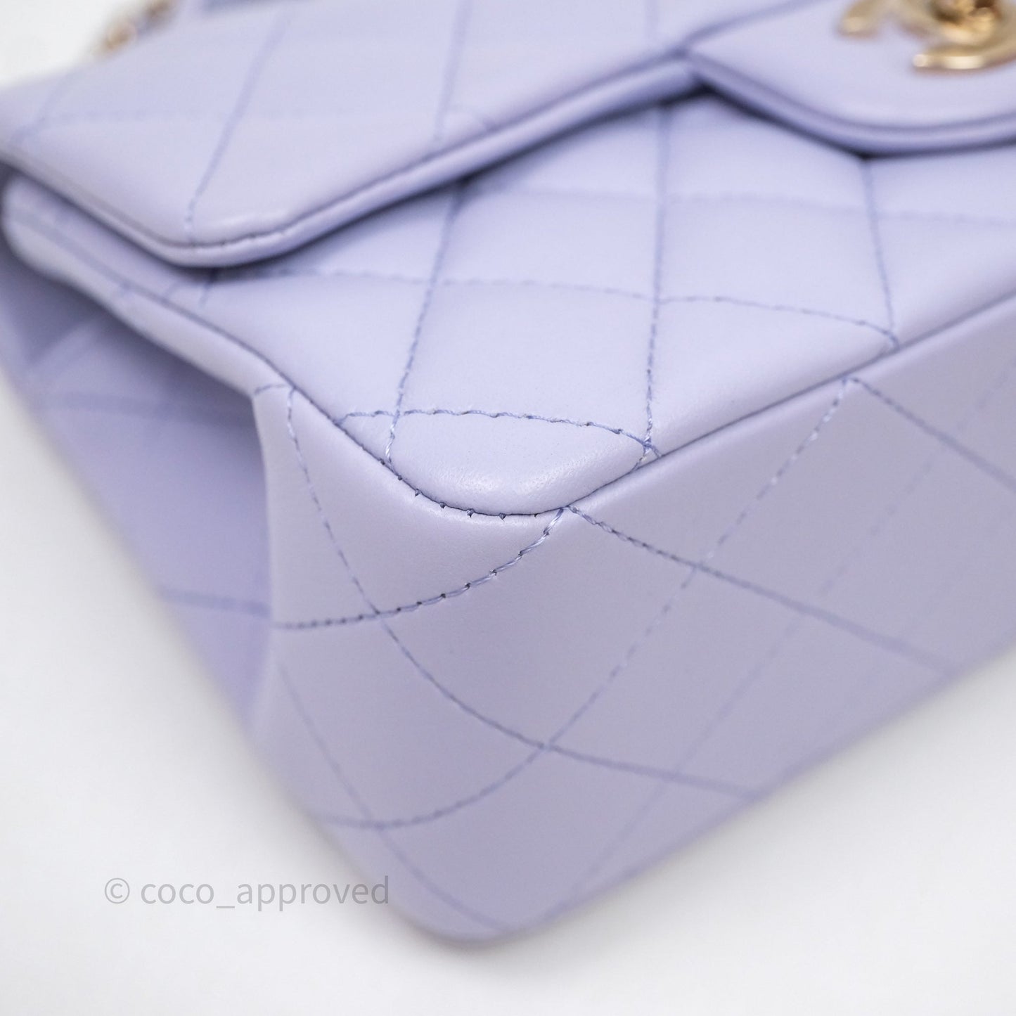 Chanel Top Handle Mini Rectangular Flap Bag Lilac Lambskin Gold Hardware