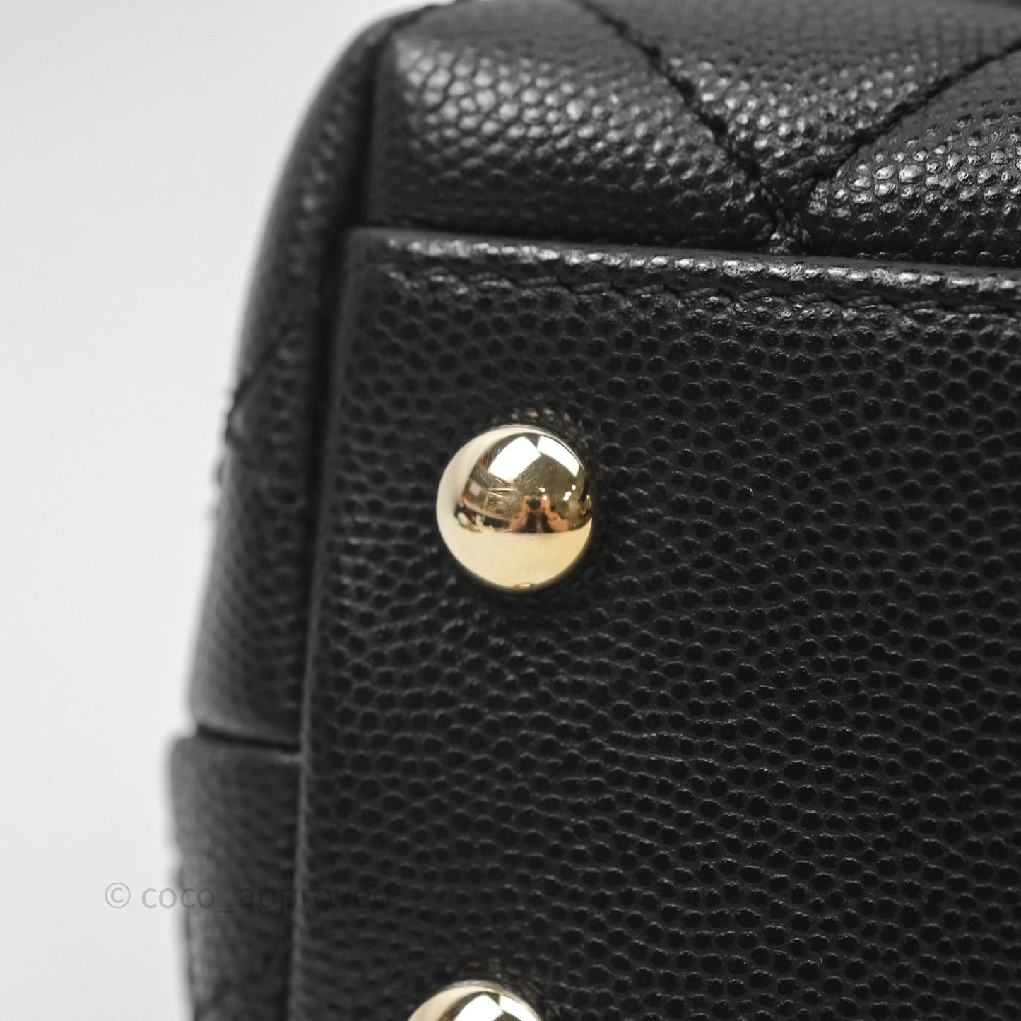 Chanel Mini Coco Handle Quilted Black Caviar Gold Hardware