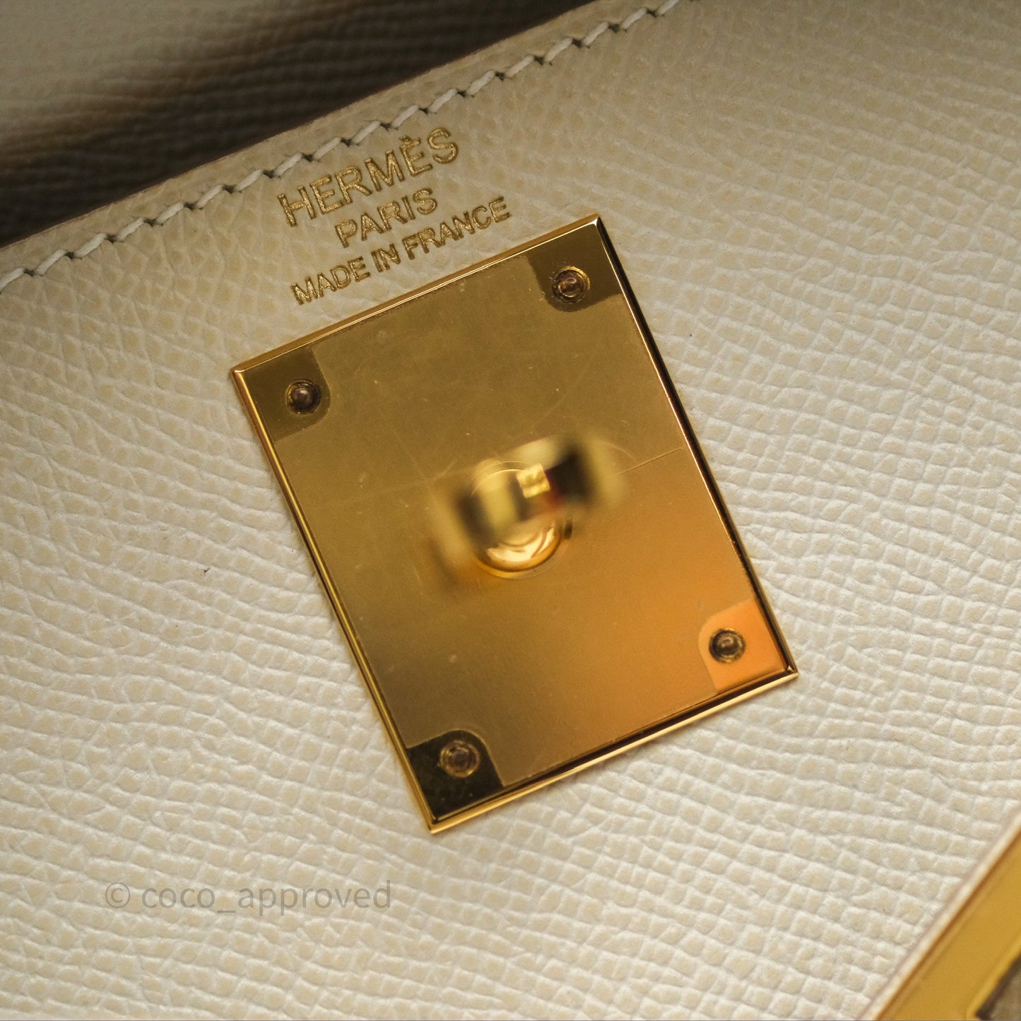 Hermès Kelly 28 Sellier Craie 10 Epsom Gold Hardware