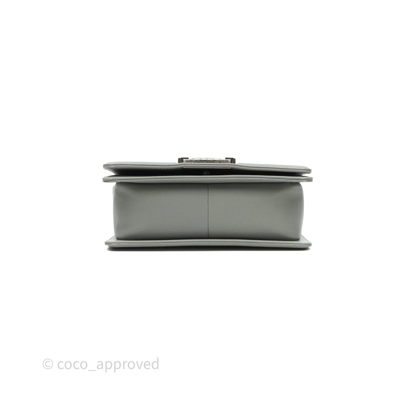 Chanel Small Boy Quilted Bag Grey Lizard Calfskin Ruthenium Hardware