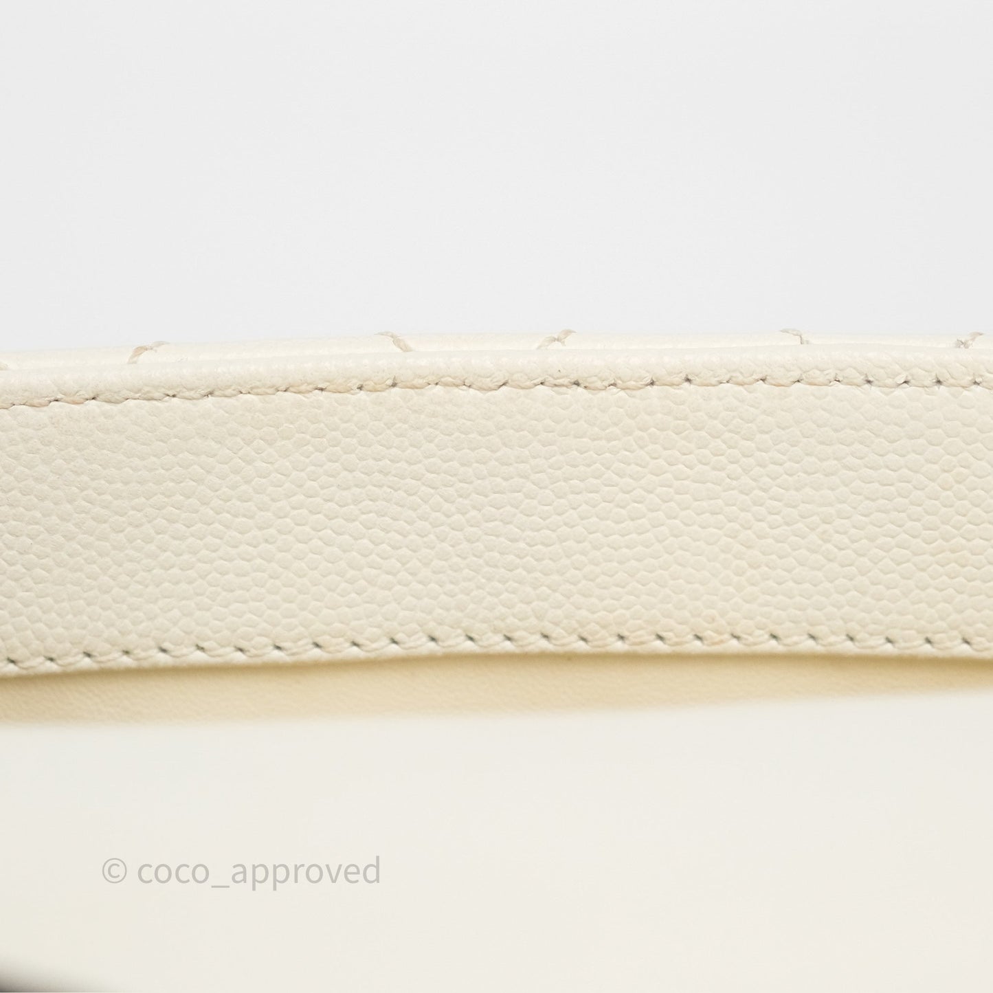 Chanel Mini Coco Handle Quilted Ivory White Caviar Gold Hardware