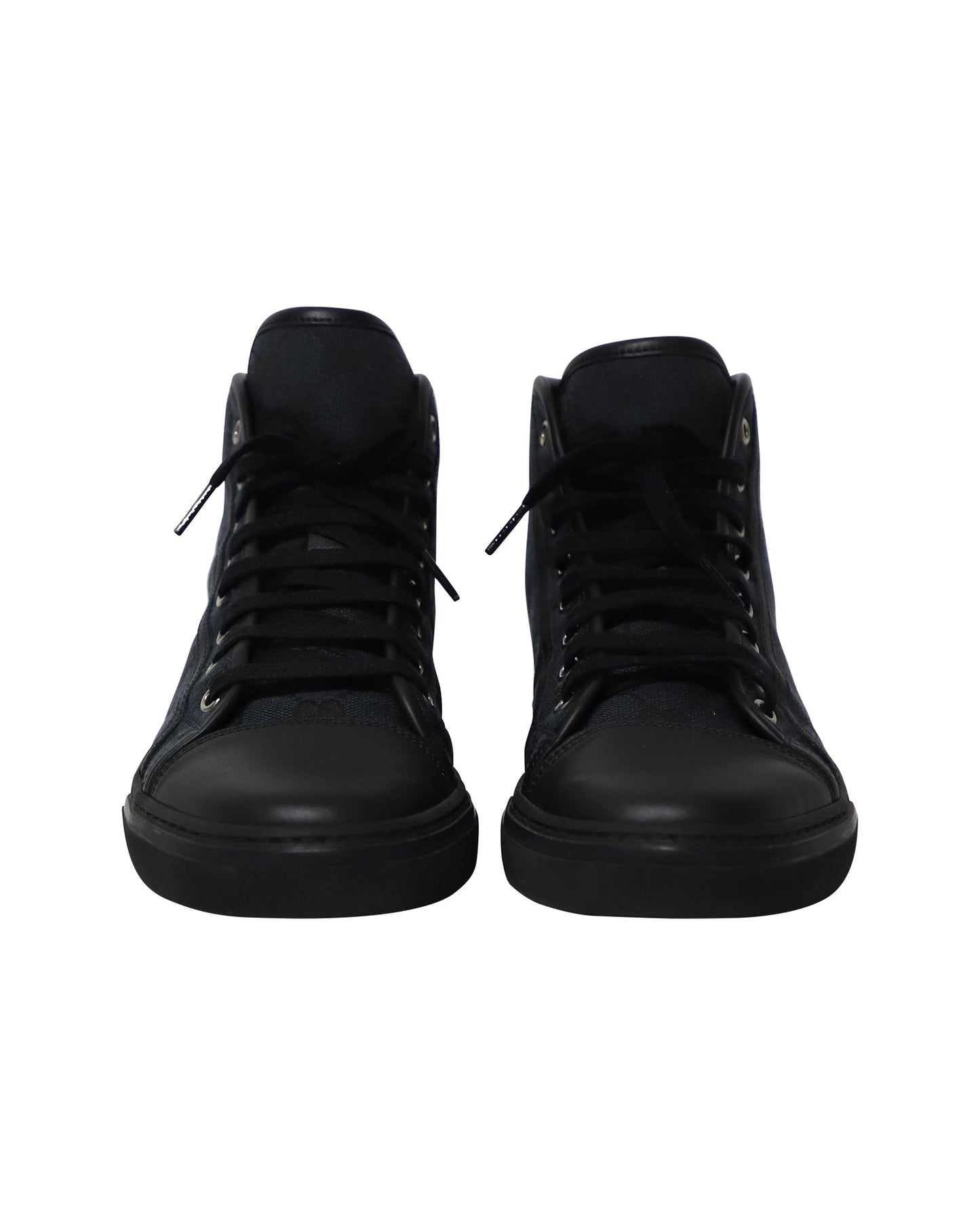 Luxury Gucci Trending 2025 GG High Cut Sneakers in Navy Blue Canvas
