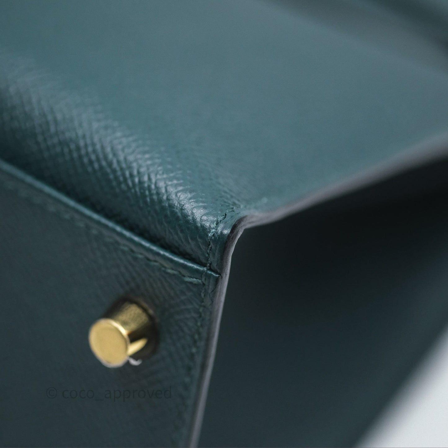 Hermès Kelly 28 Sellier Vert Cypres 6O Epsom Gold Hardware