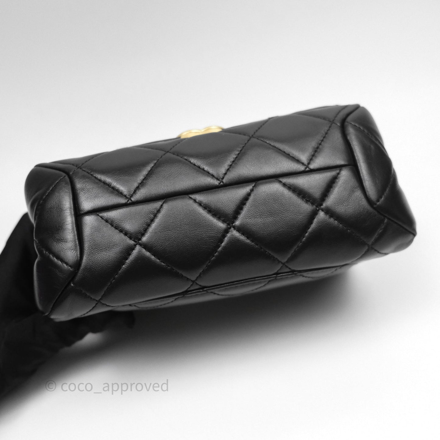 Chanel Quilted Color Match Chain Flap Black Lambskin Gold Hardware