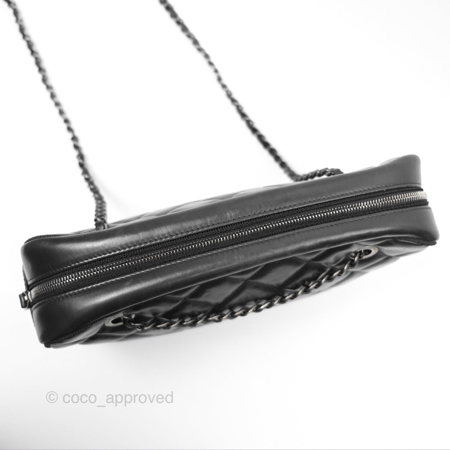 Chanel Large Ballerine Camera Case Black Calfskin Ruthenium Hardware