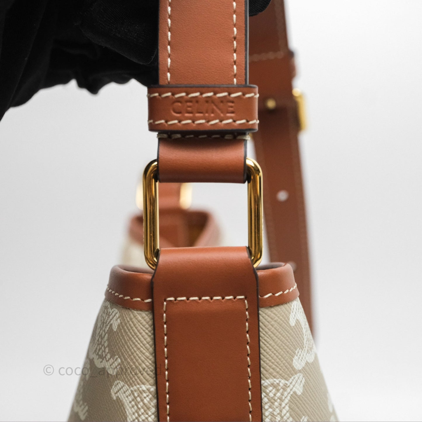 Celine Small Bucket Triomphe Canvas Grege Calfskin