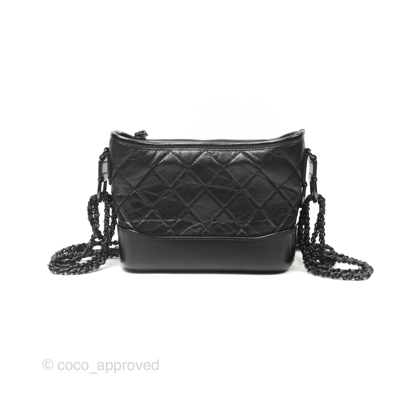 Chanel Small Gabrielle Hobo Quilted So Black Aged Calfskin