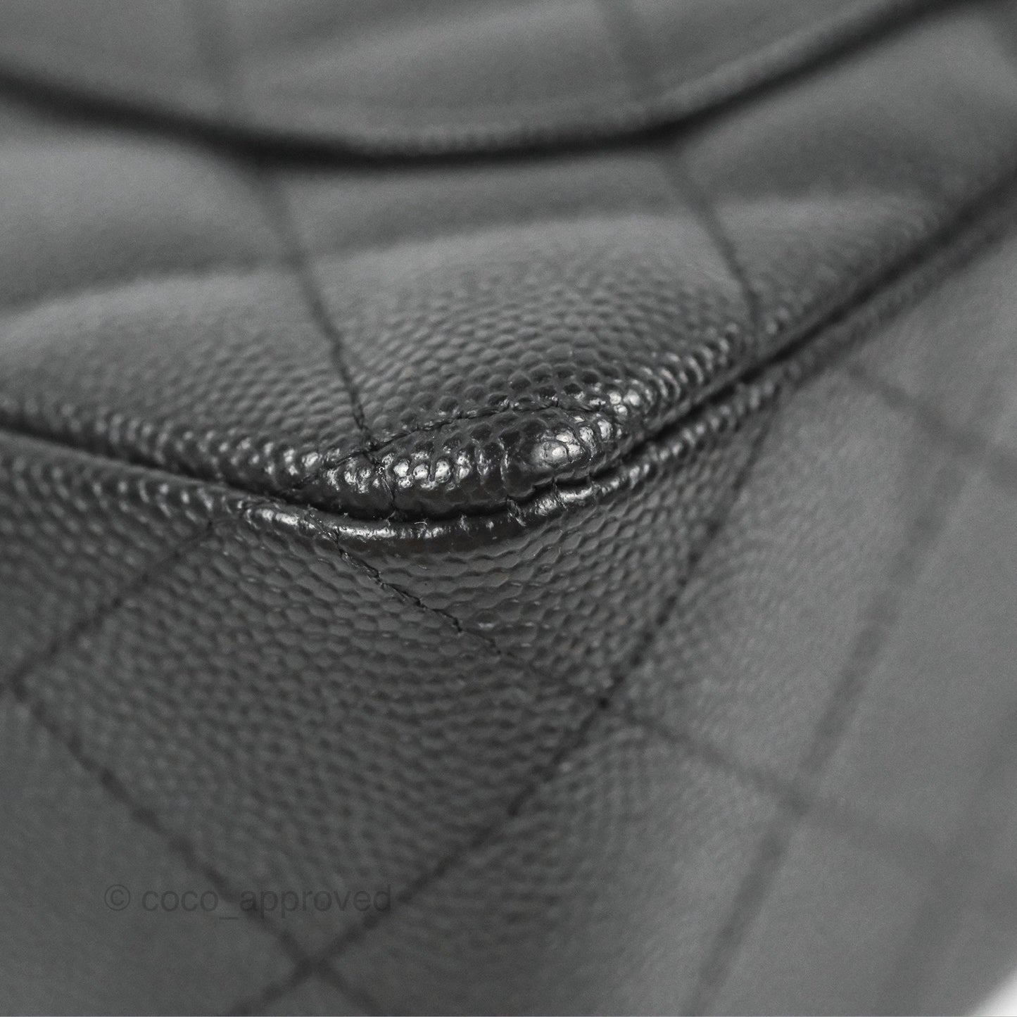 Chanel Quilted Mini Rectangular Flap Black Caviar Silver Hardware