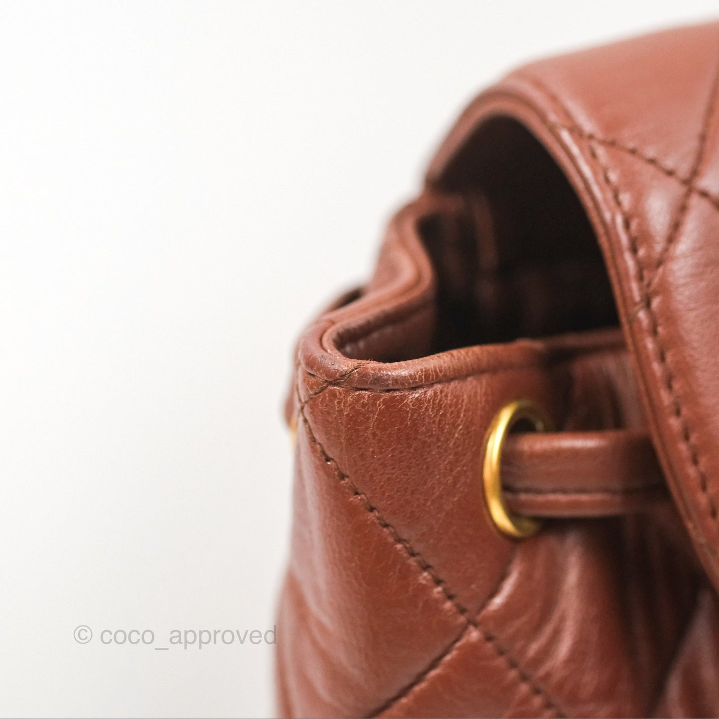 Chanel Vintage CC Duma Backpack Brown Lambskin 24K Gold Hardware