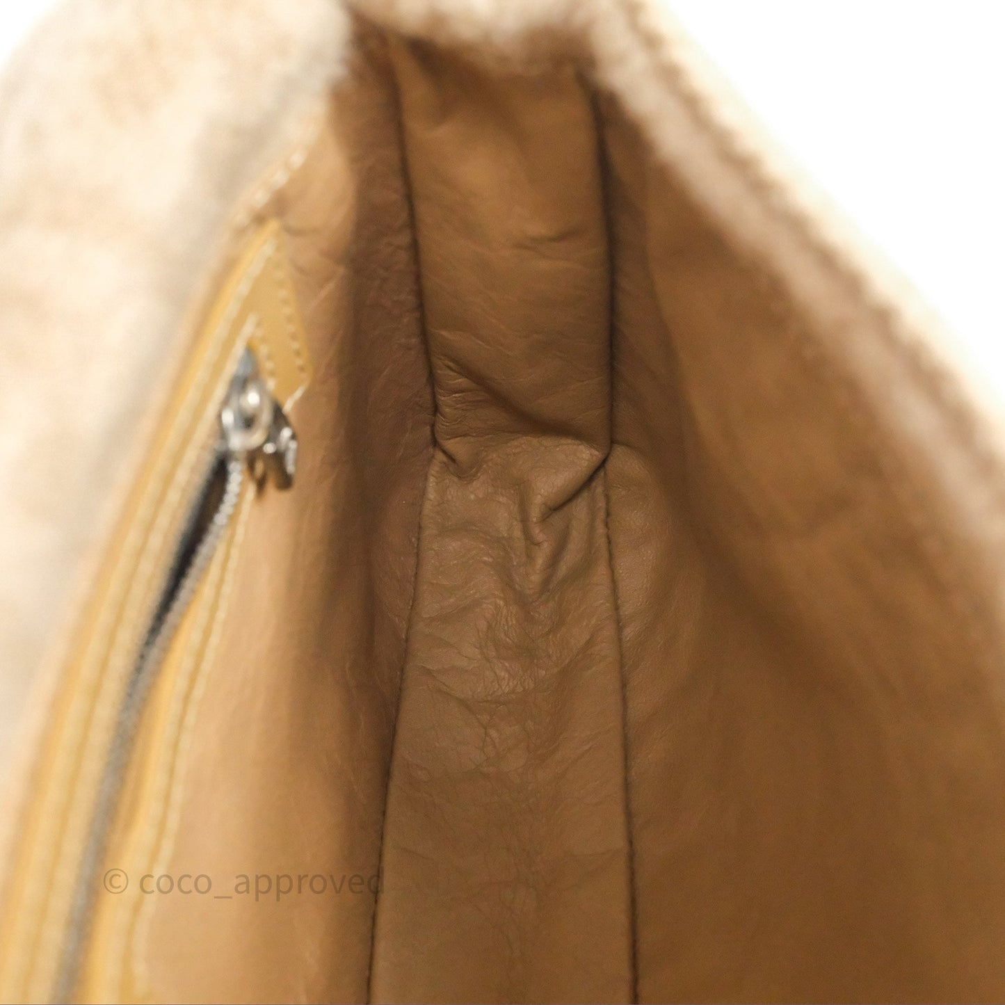 Fendi Vintage Baguette Shoulder Bag Wool Beige