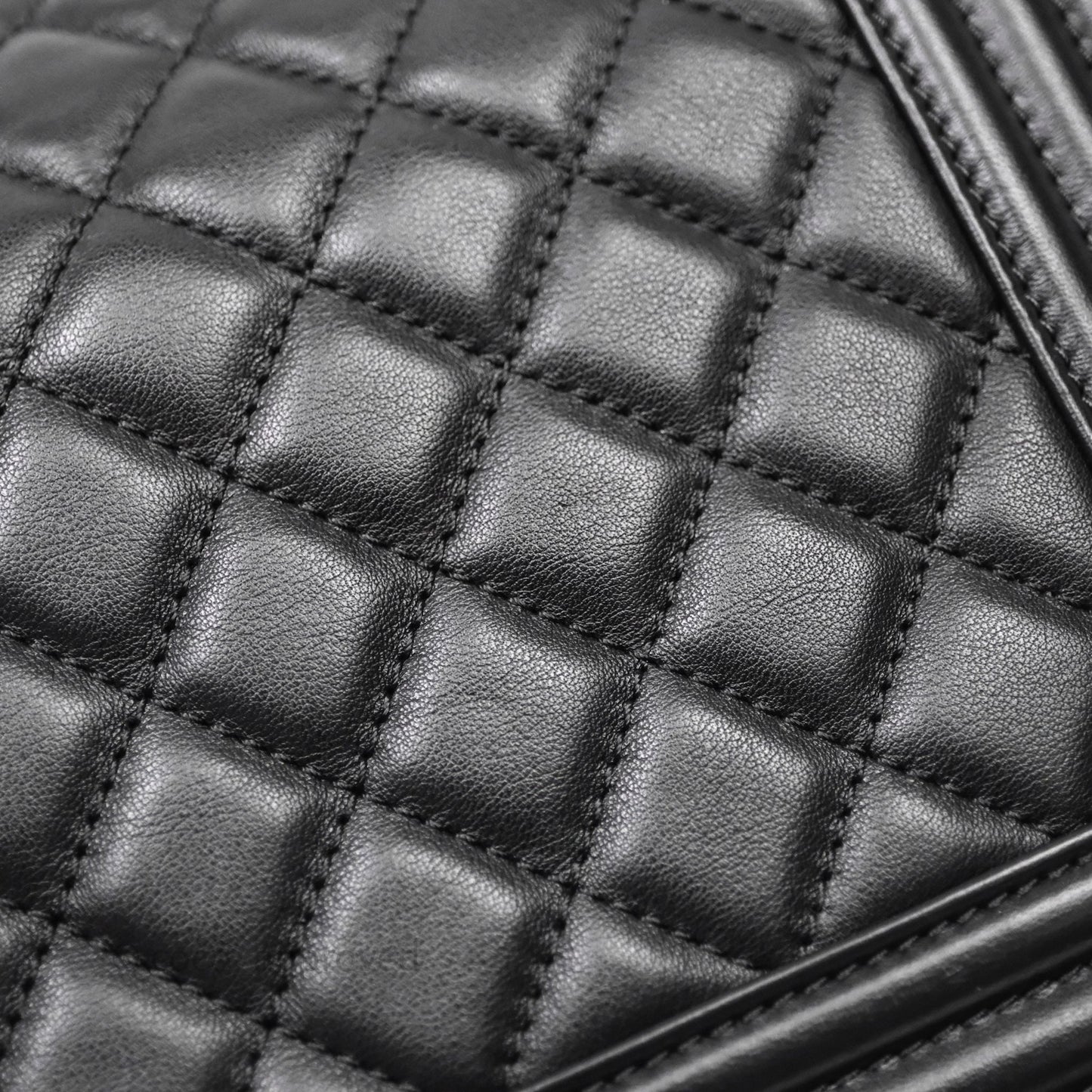 Chanel Medium Boy Quilted Black Lambskin Ruthenium Hardware