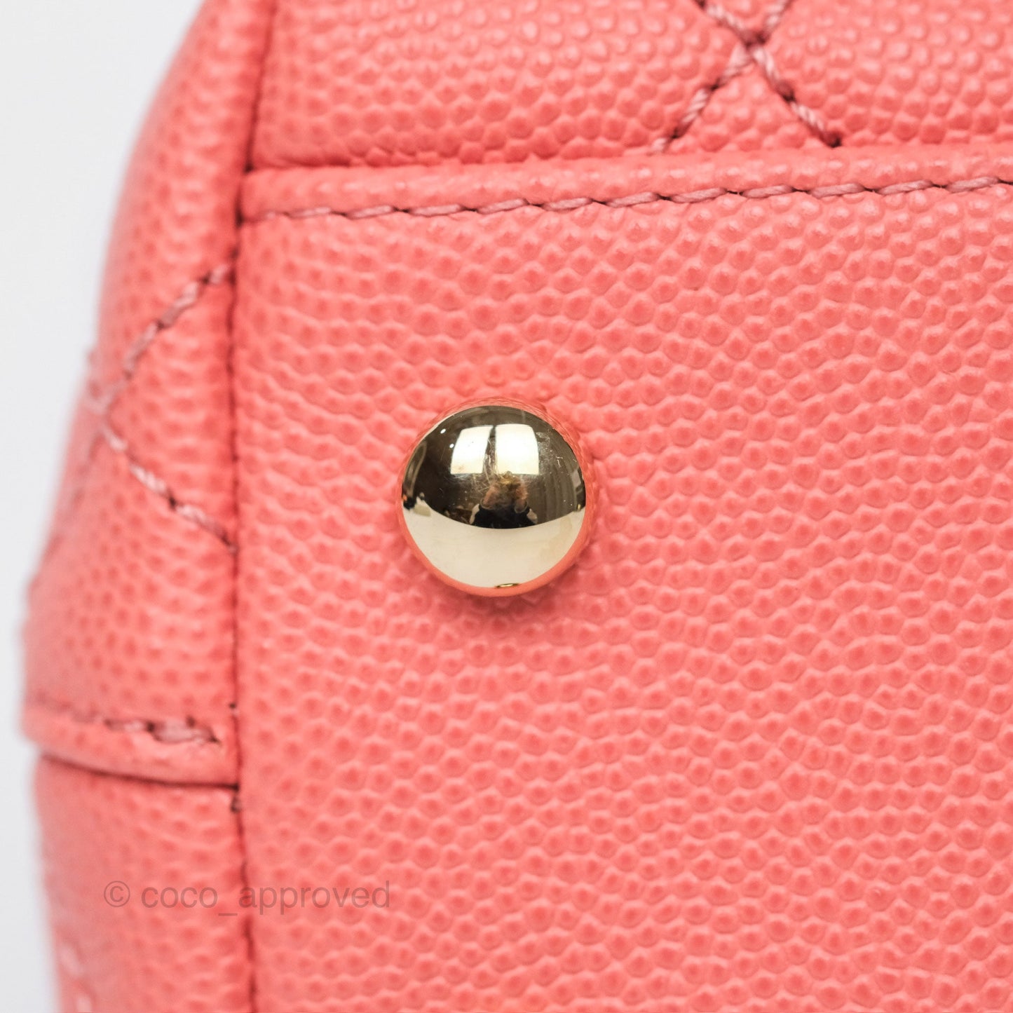 Chanel Mini Coco Handle Quilted Pink Caviar Gold Hardware