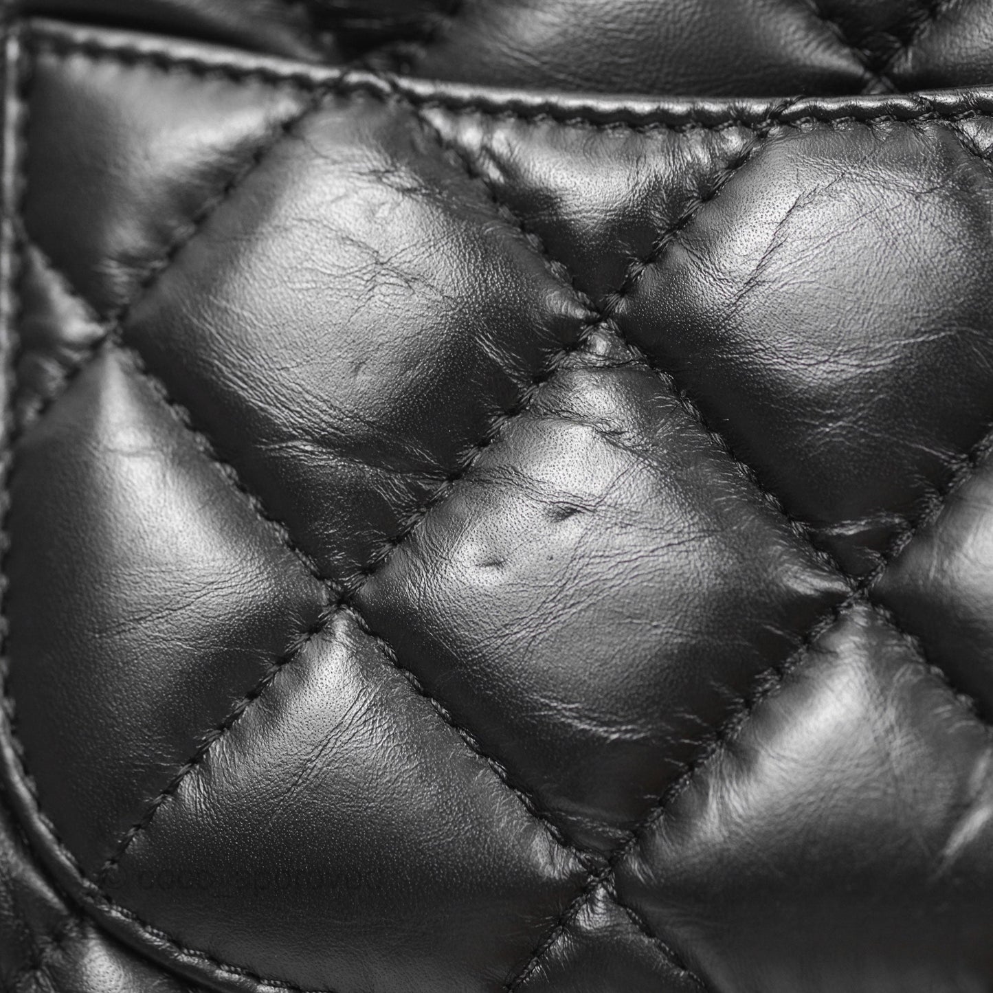 Chanel Quilted Small Handle Bowling Bag Black Aged Calfskin Ruthenium Hardware