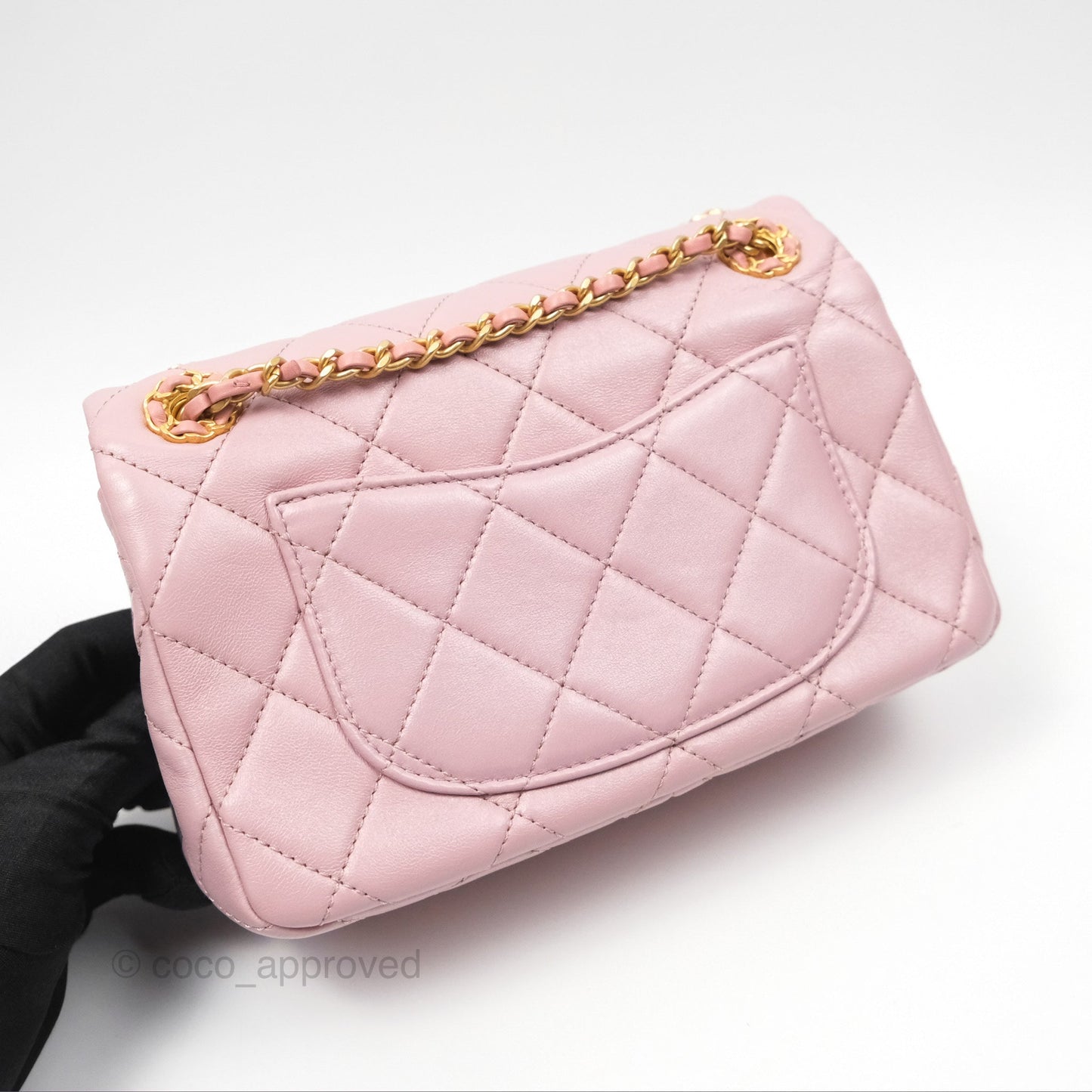 Chanel Flap Bag Dusty Pink Lambskin Aged Gold Hardware 24P