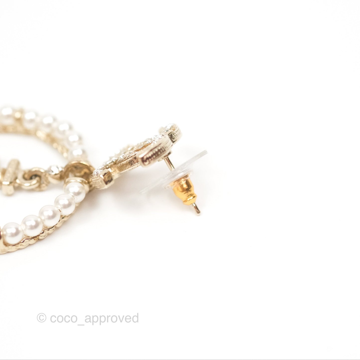 Chanel CC Crystal Pearl Ring No 5 Drop Earrings 20C