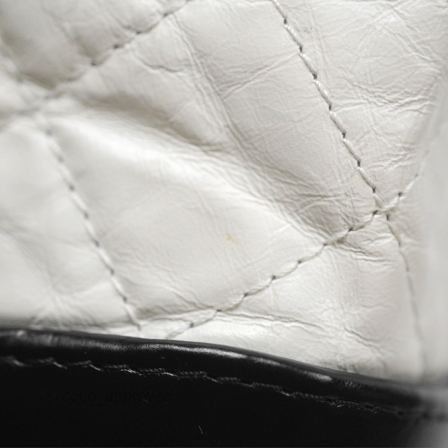 Chanel Small Gabrielle Backpack White Black Aged Calfskin