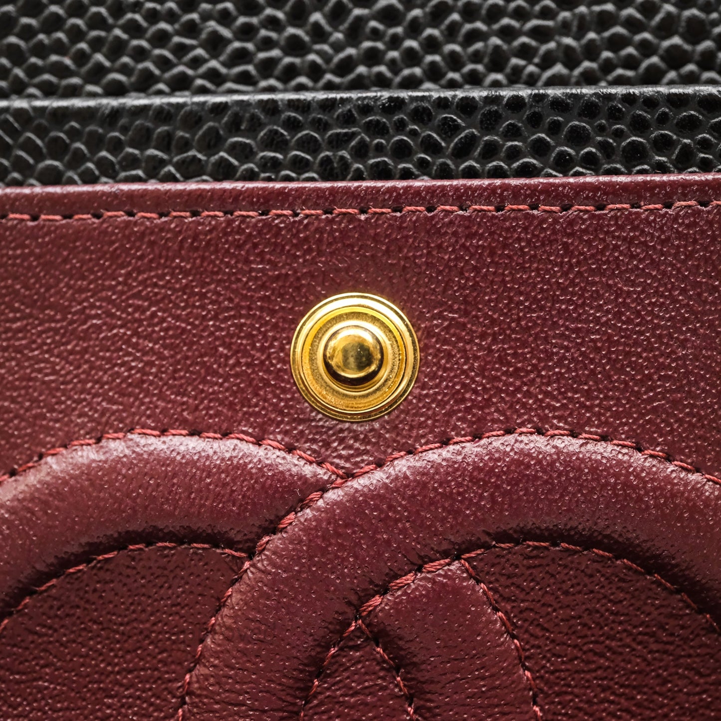 Chanel Classic M/L Medium Flap Quilted Black Caviar Gold Hardware