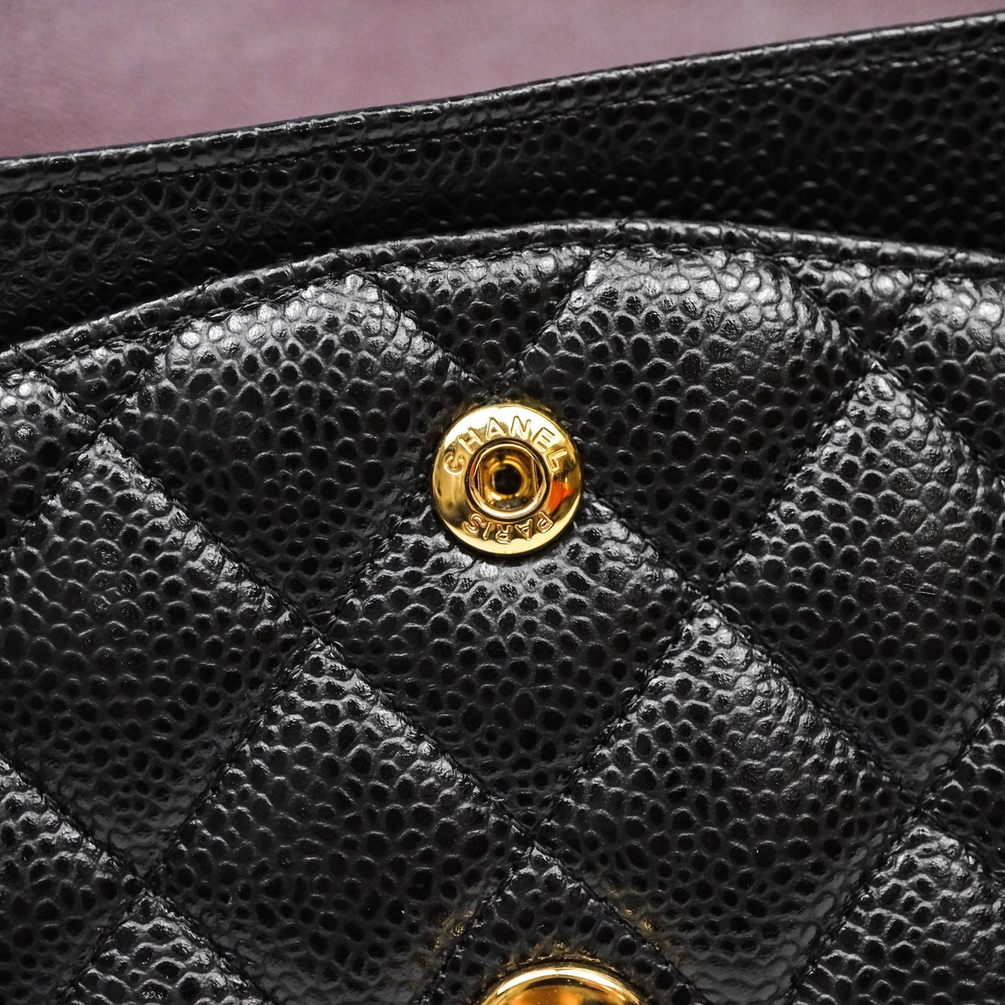 Chanel Classic Medium Flap Quilted Black Caviar Gold Hardware