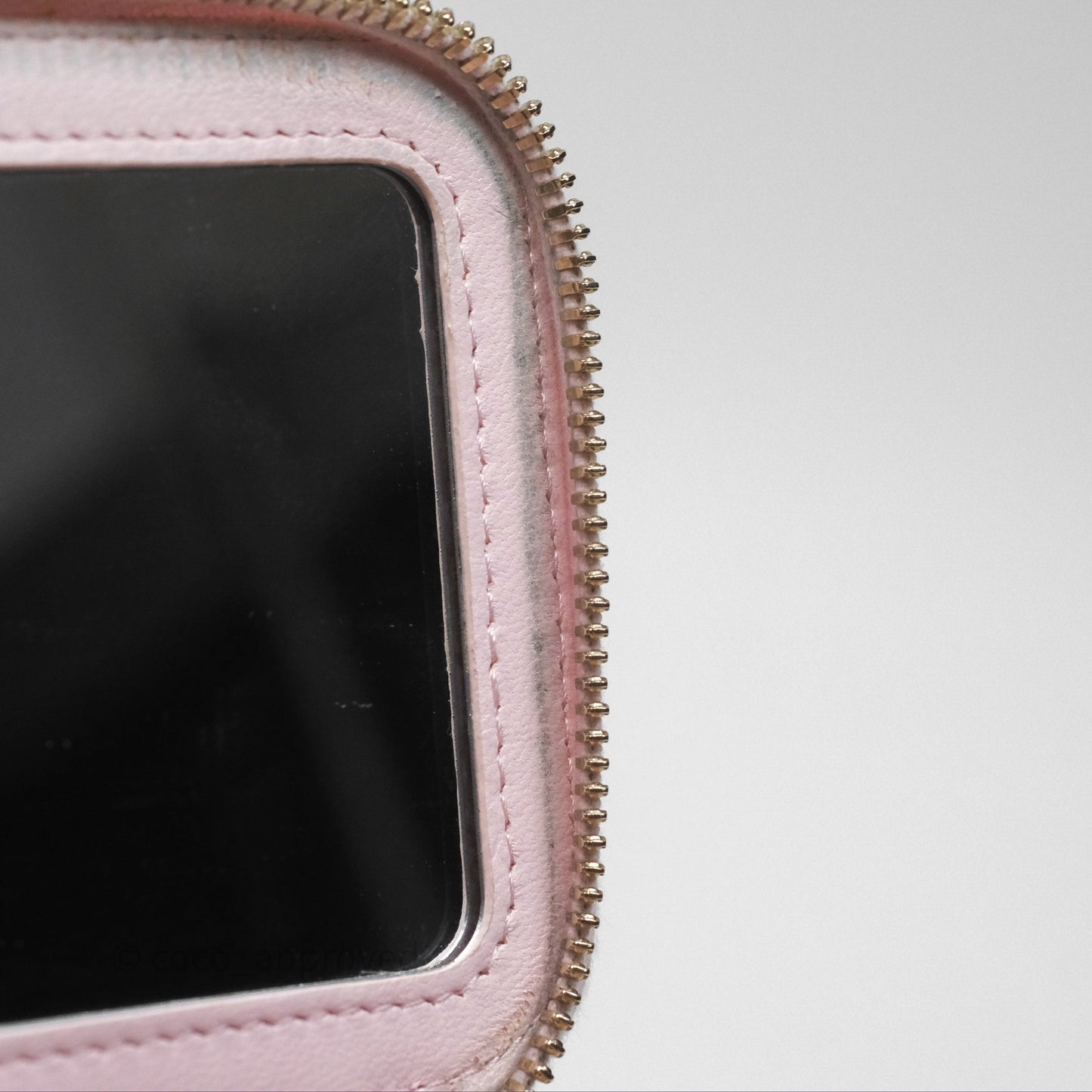 Chanel Vanity Rectangular Top Handle Light Pink Lambskin Gold Hardware