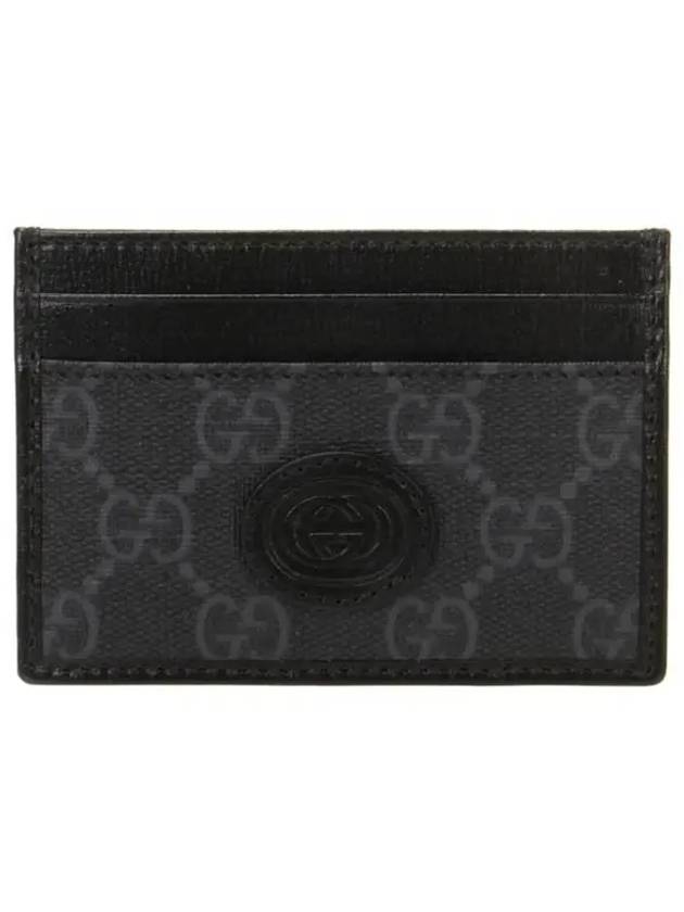 Luxury Gucci Trending 2025 GG Supreme Canvas Card Wallet Black