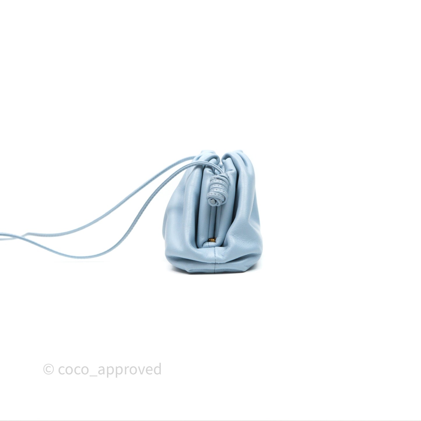 Bottega Veneta The Mini Pouch Ice Blue Calfskin
