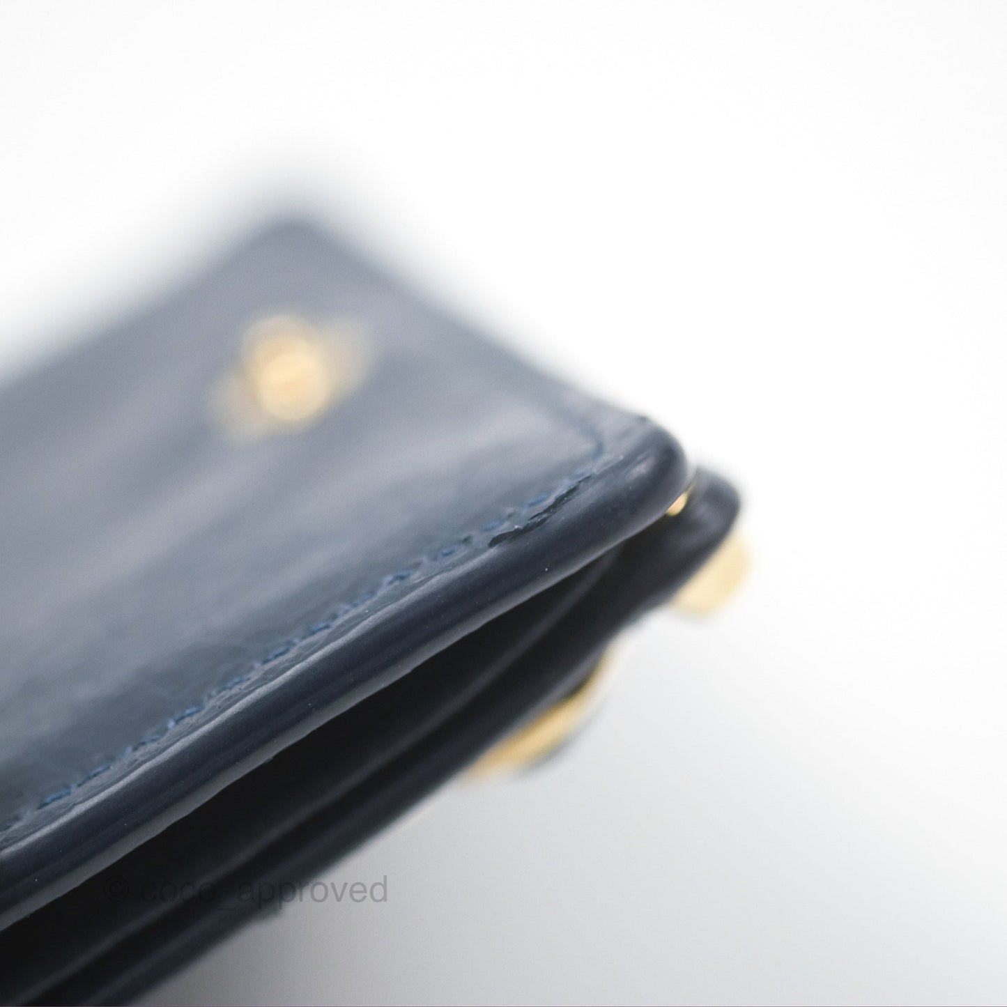 Balenciaga Le City Mini Wallet Navy Gold Hardware