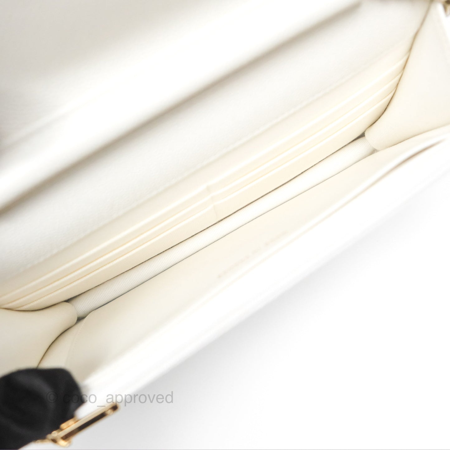 Chanel Classic Quilted Wallet On Chain WOC White Caviar Gold Hardware
