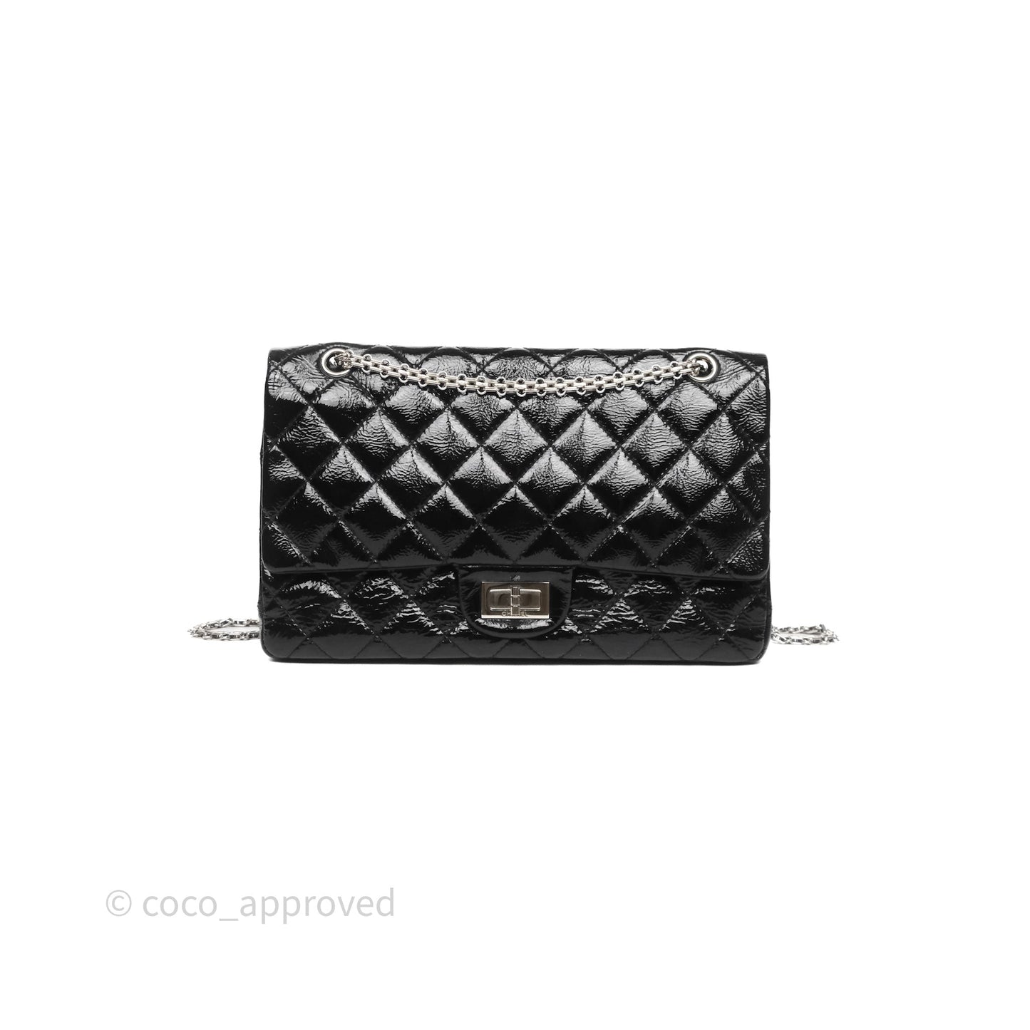 Chanel 2.55 Reissue Glazed Calfskin So Black 227 Silver Hardware
