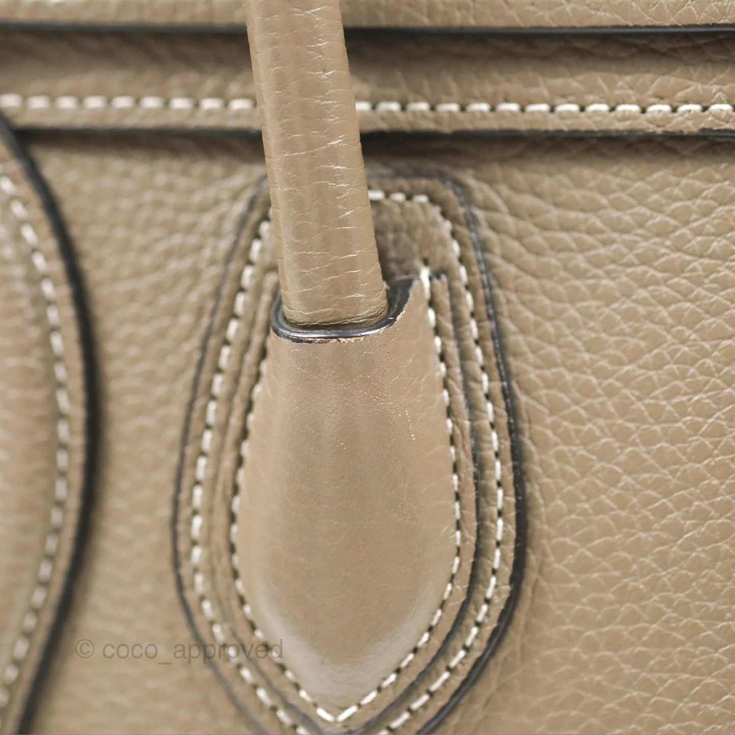 Celine Nano Luggage in Souris Drummed Calfskin