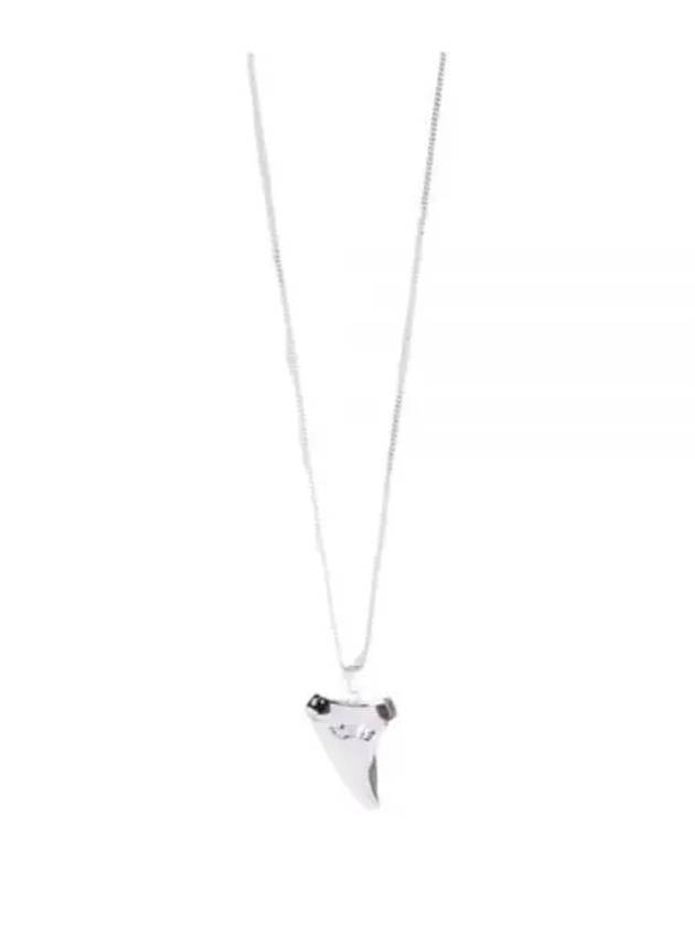 Luxury Saint Laurent Shark Tooth Necklace Silver