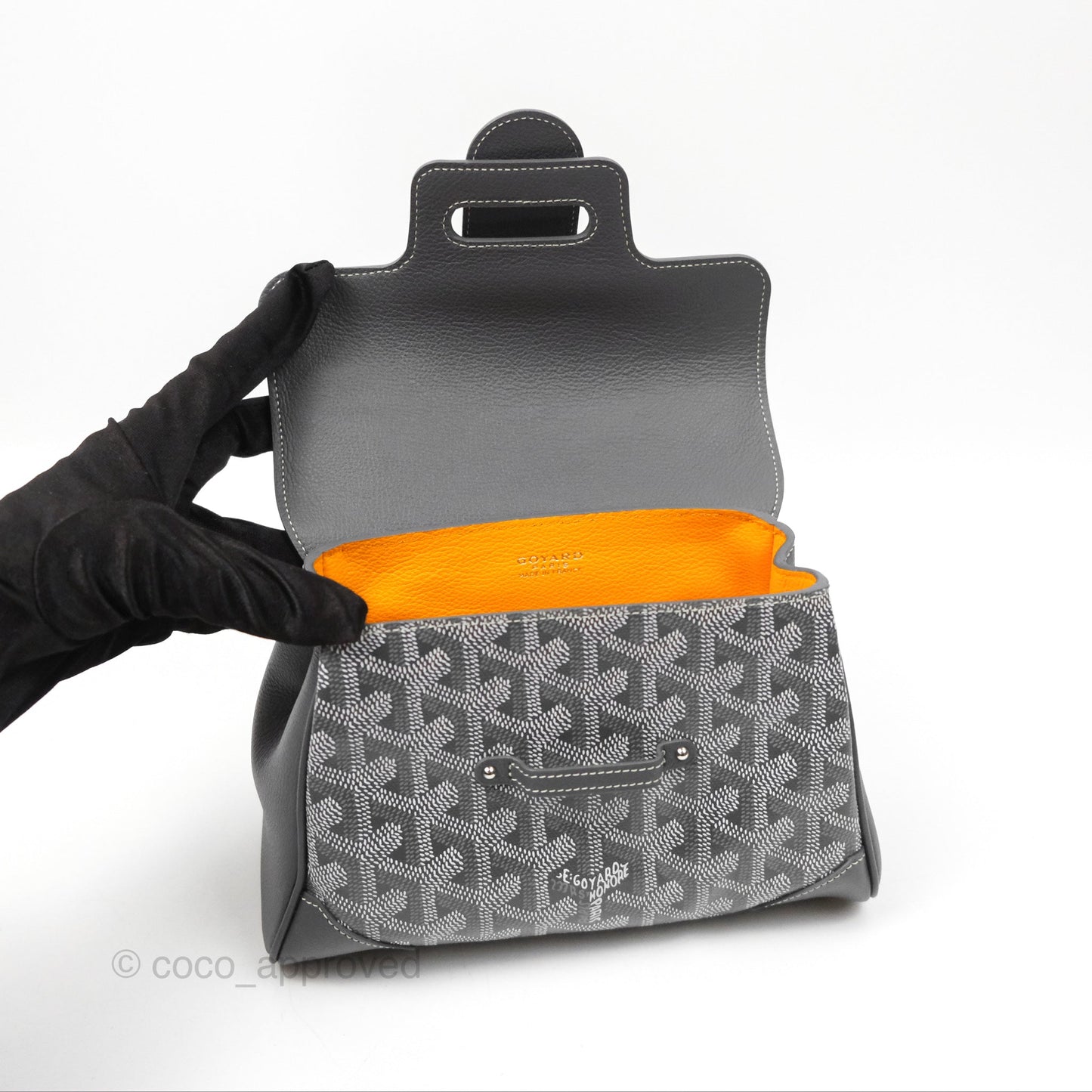 Goyard Saïgon Mini Bag Chevroches Calfskin Grey Silver Hardware
