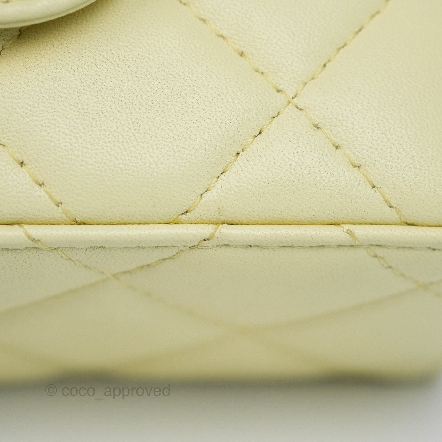 Chanel Crush Top Handle Flap Bag Yellow Lambskin Aged Gold Hardware