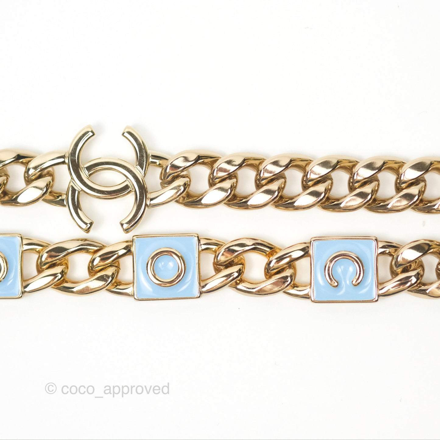Chanel Mini Vanity Coco Chain Blue Lambskin Gold Hardware