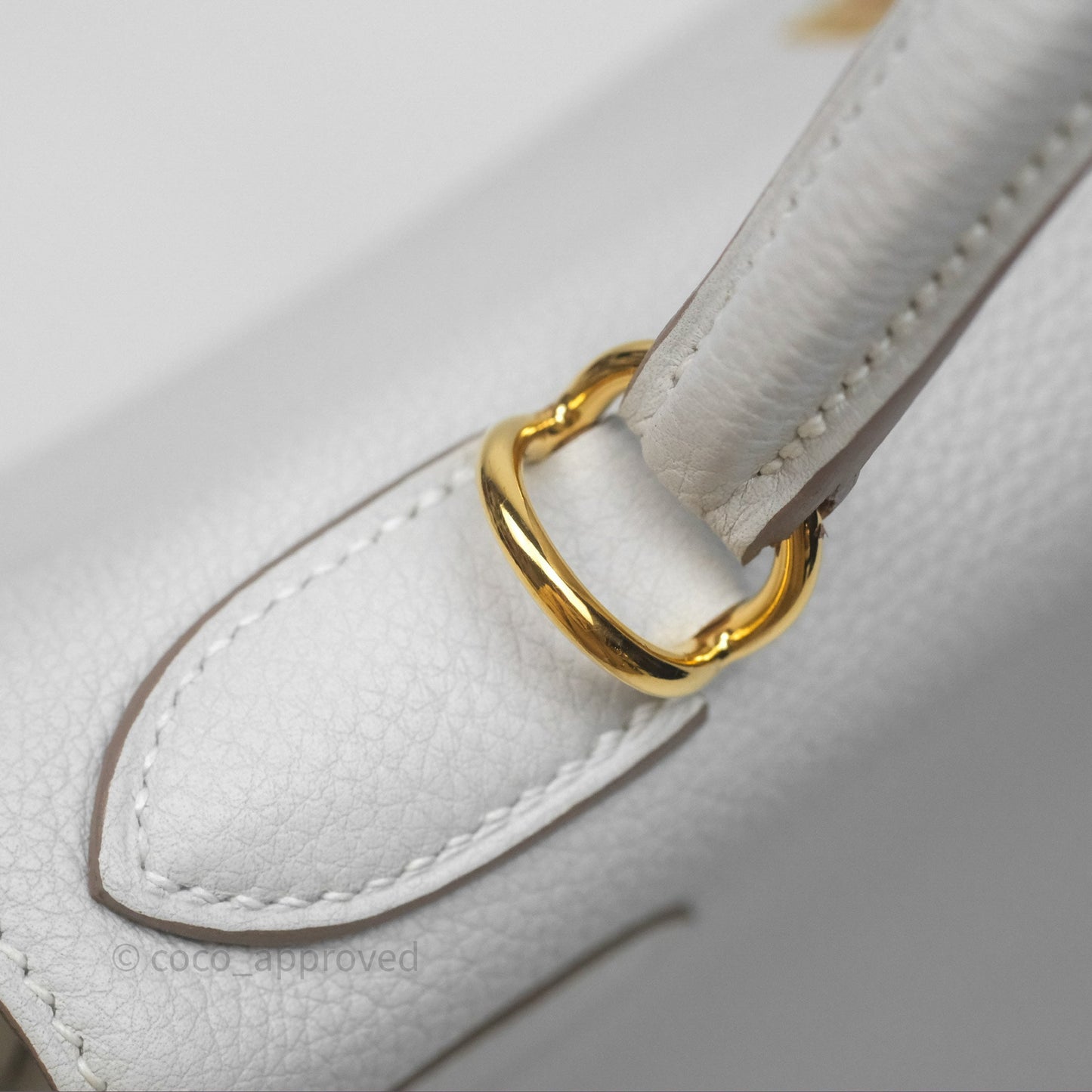 Hermès Kelly II 28 Retourne Gris Pale M4 Togo Gold Hardware