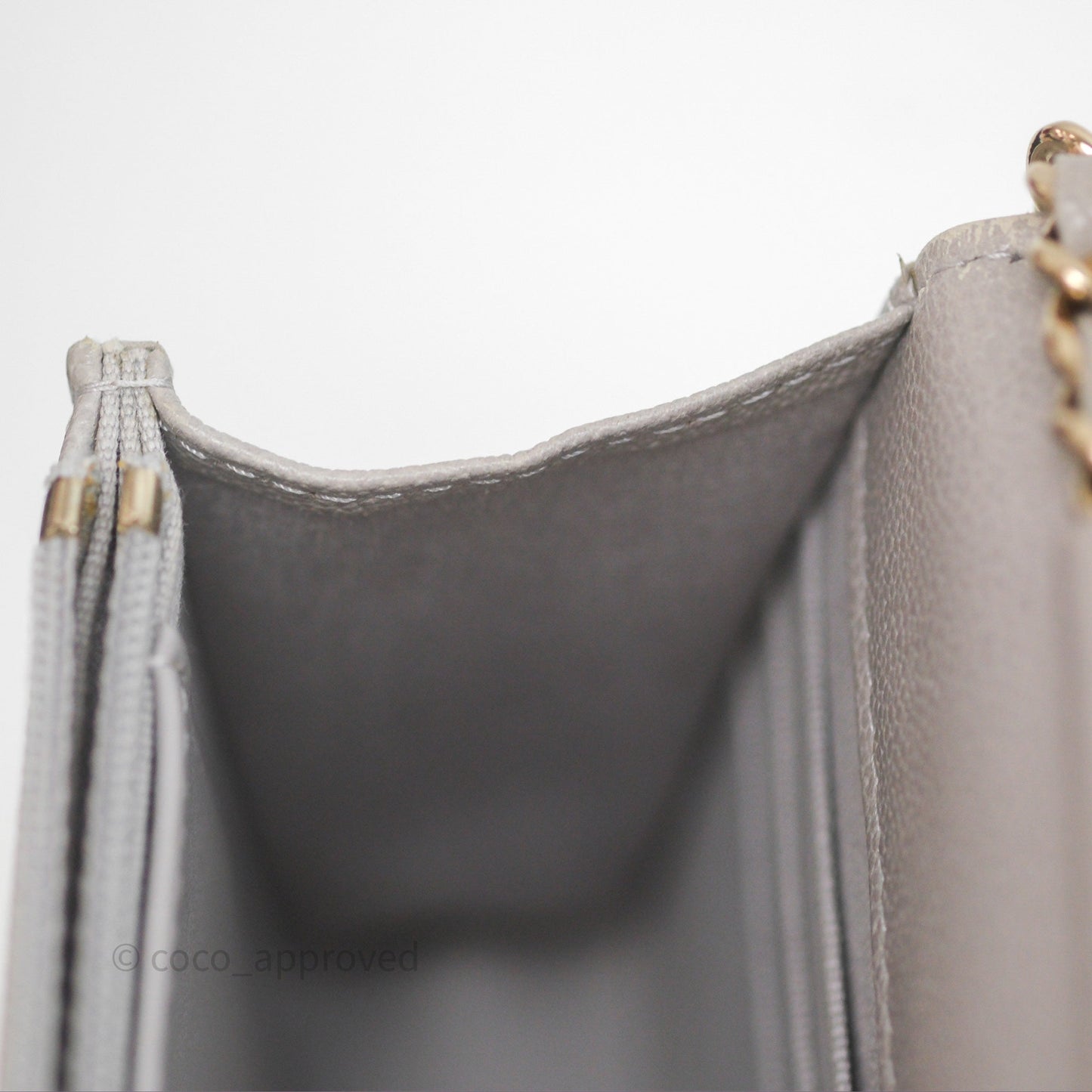 Chanel Classic Quilted Wallet on Chain WOC Grey Caviar Gold Hardware