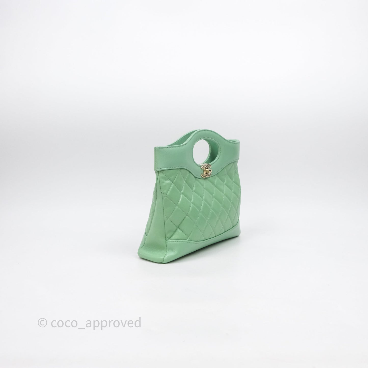 Chanel Mini 31 Green Shiny Lambskin Gold Hardware