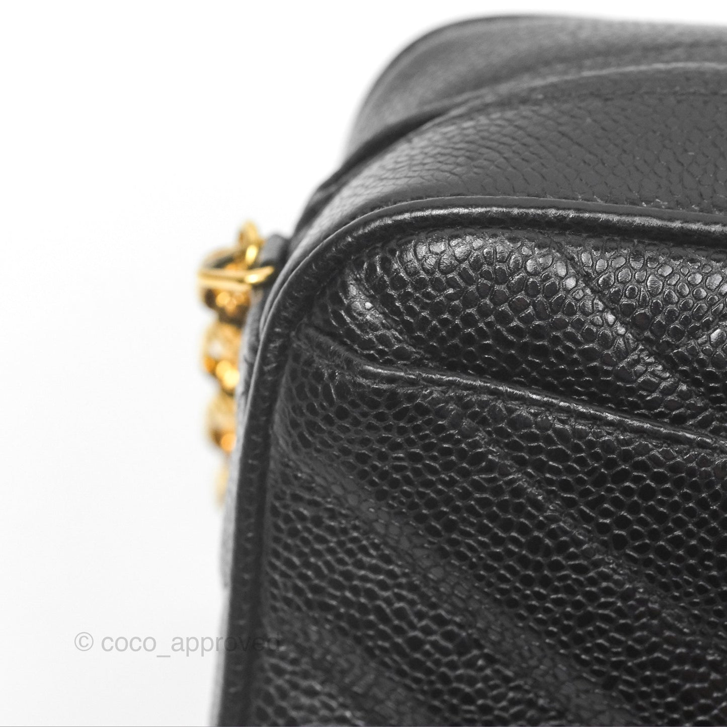 Chanel Vintage Small Camera Bag Black Caviar Gold Hardware