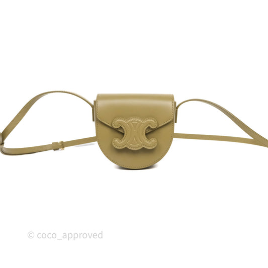 Celine Mini Besace Cuir Triomphe Green Calfskin