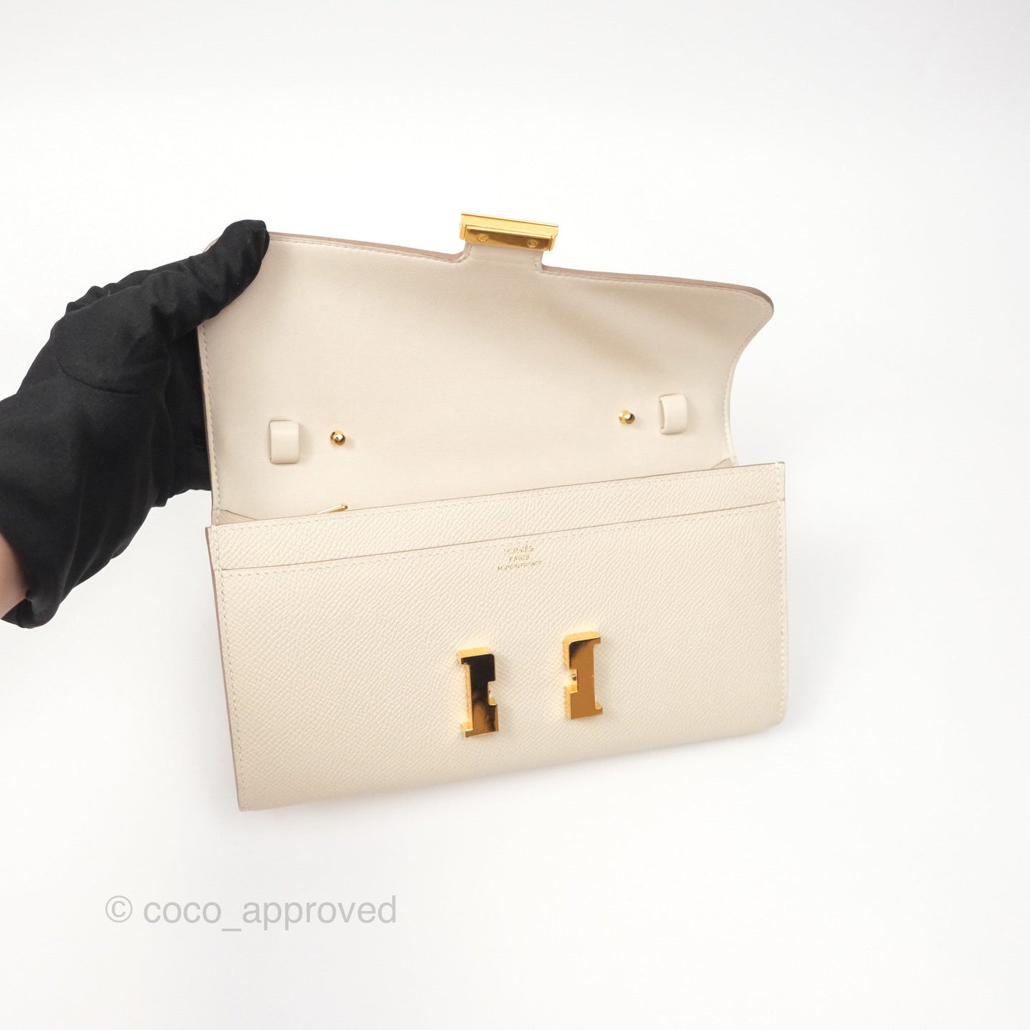 Hermès Constance Long To Go Wallet Craie 10 Epsom Gold Hardware