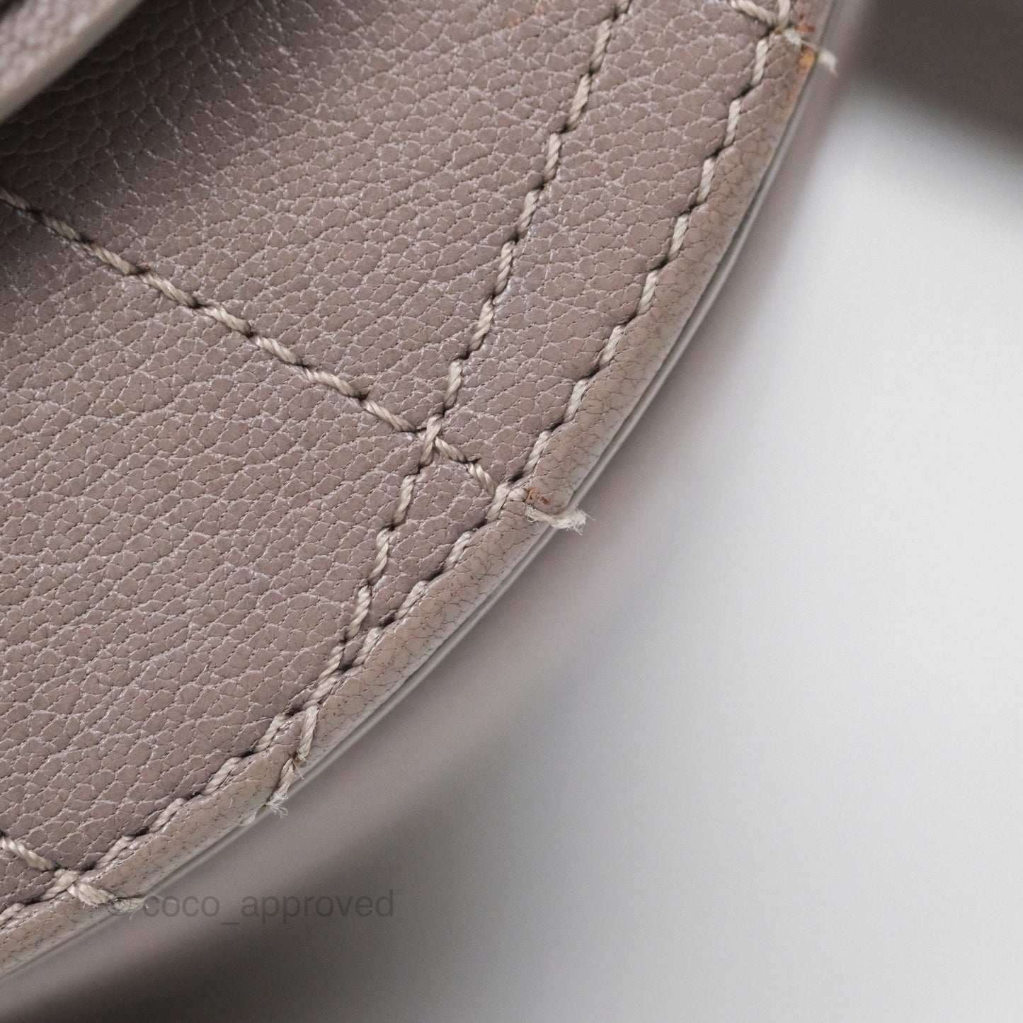 Chanel Coco Curve Flap Burnished Lilac Grey Calfskin Goatskin Antique Gold Hardware