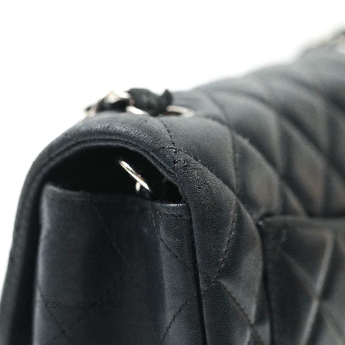 Chanel Classic Quilted Mini Rectangular Flap Black Lambskin Silver Hardware
