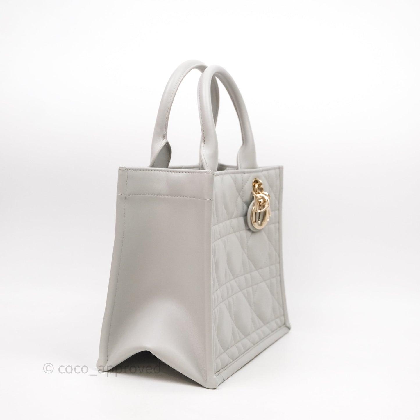 Christian Dior Small Dior Book Tote Cloud Gray Macrocannage Calfskin
